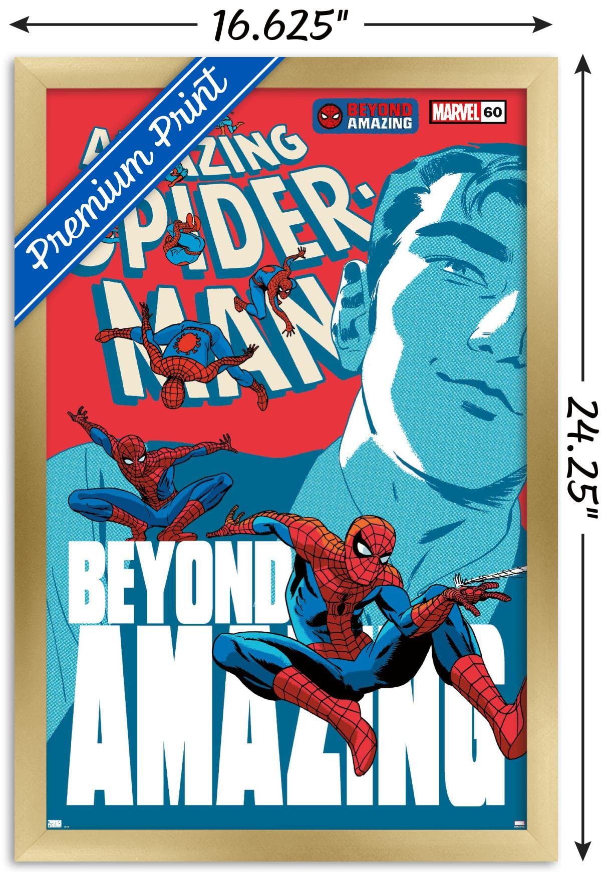 Marvel Comics Spider-Man: Beyond Amazing - Peter Parker Gold Framed Wall Poster 22.4
