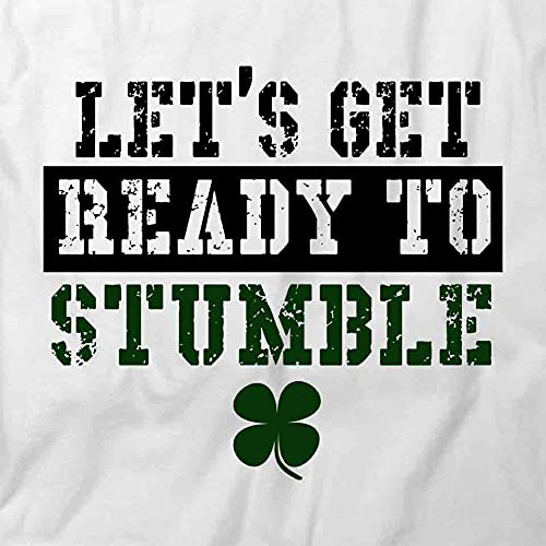 Let's Get Ready to Stumble Graphic T-Shirt | Funny Printed Tee in White | Casual Wear for Parties, Comedy Shows & Everyday Outfits