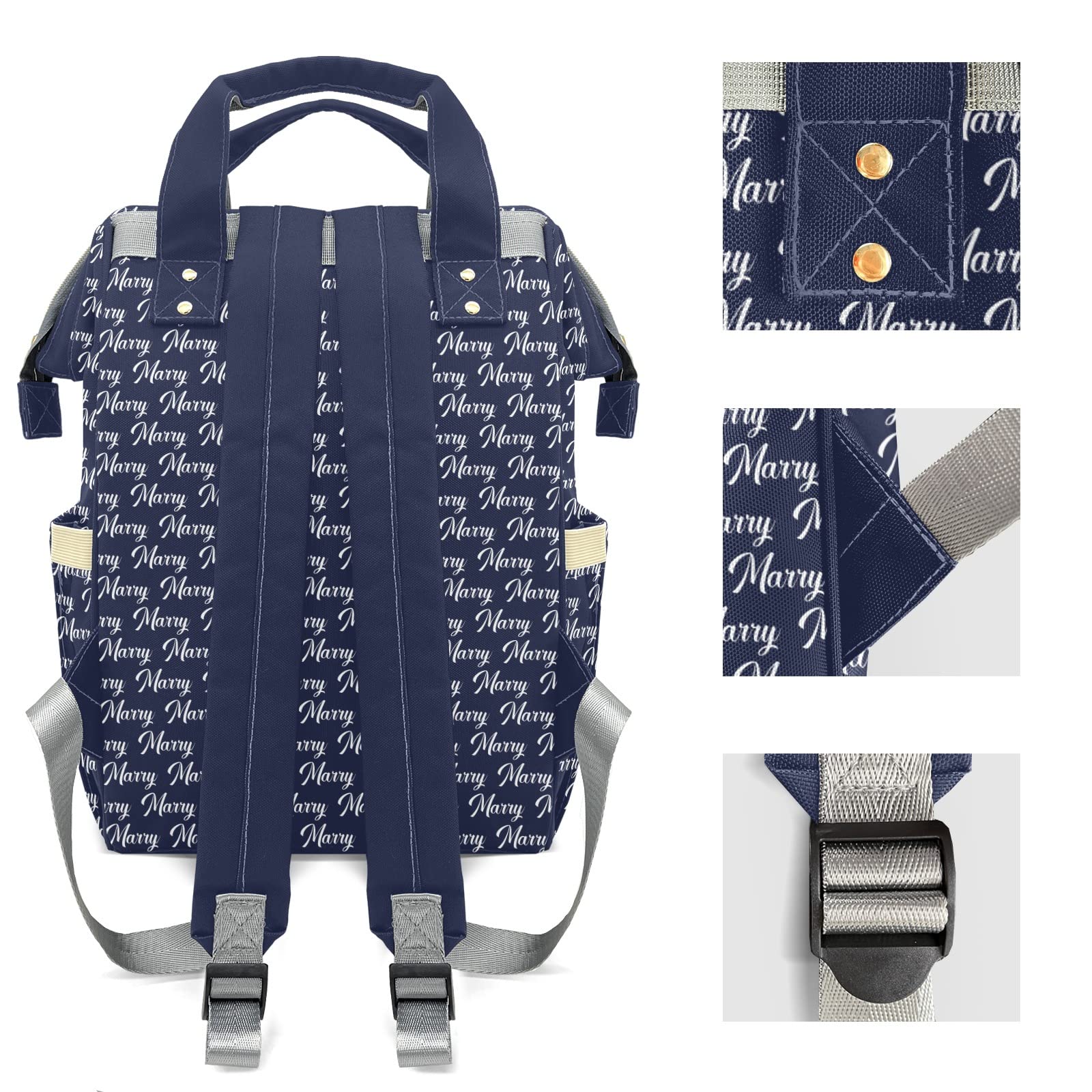 Custom Personalized Diaper Backpack - Large Capacity Waterproof Baby Bag for Boys & Girls with Name Embroidery | Fashionable Shoulder Bag for Moms | Perfect for Travel, Daycare & Everyday Use