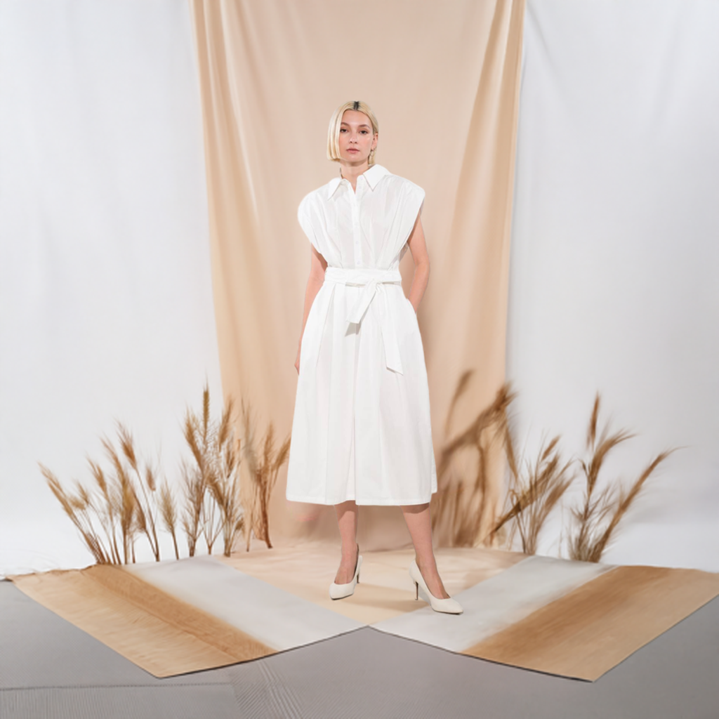 Deeper Connection Drop Shoulder Dress for Women - Elegant Sleeveless Flowy Maxi Dress for Summer, Beach, and Casual Outings