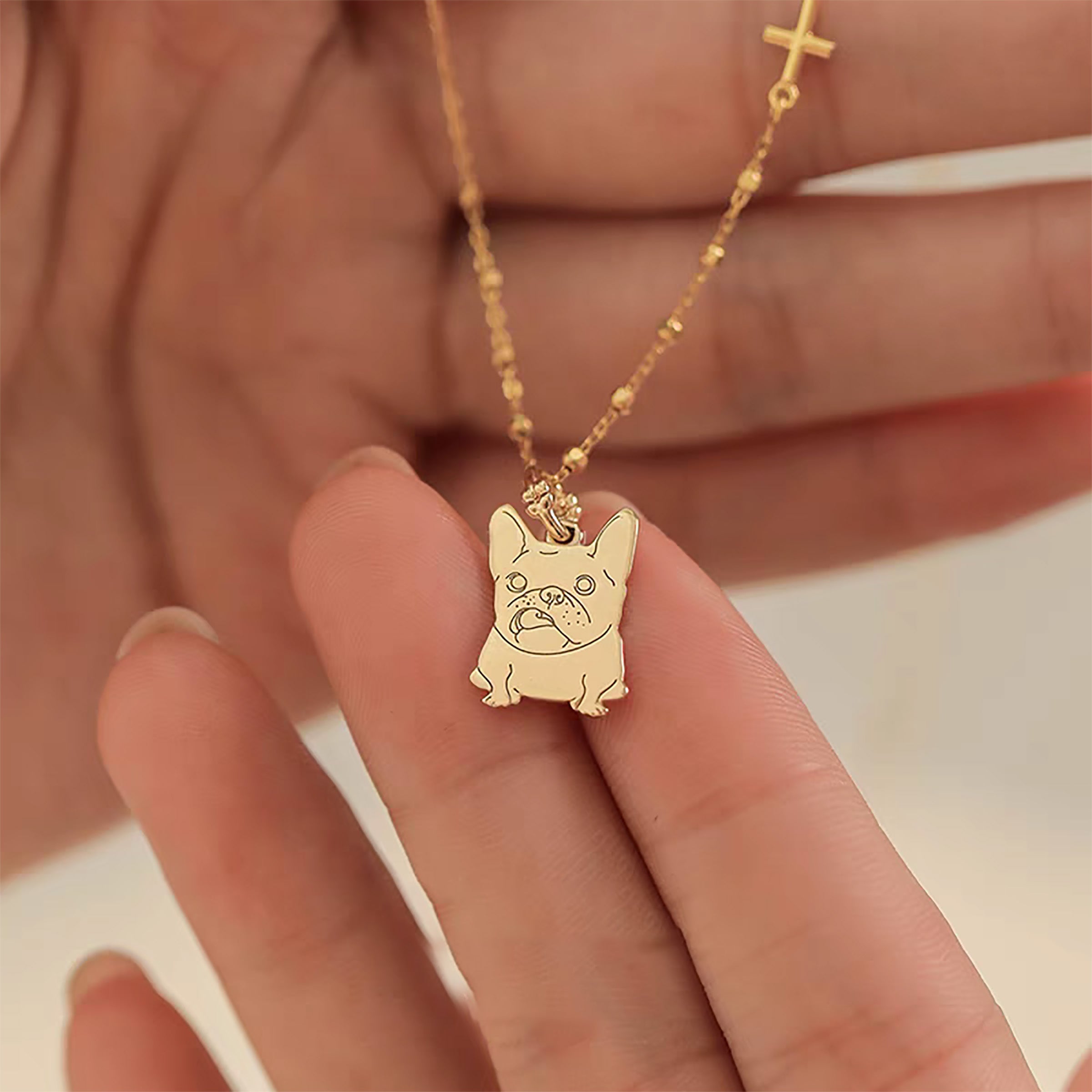 PuppySmile: Solid Gold Paw Print Necklace for Dogs - Perfect Pet Memorial Gift, Custom Engraved Jewelry for Dog Lovers - Ideal for Birthdays, Anniversaries & Remembrance