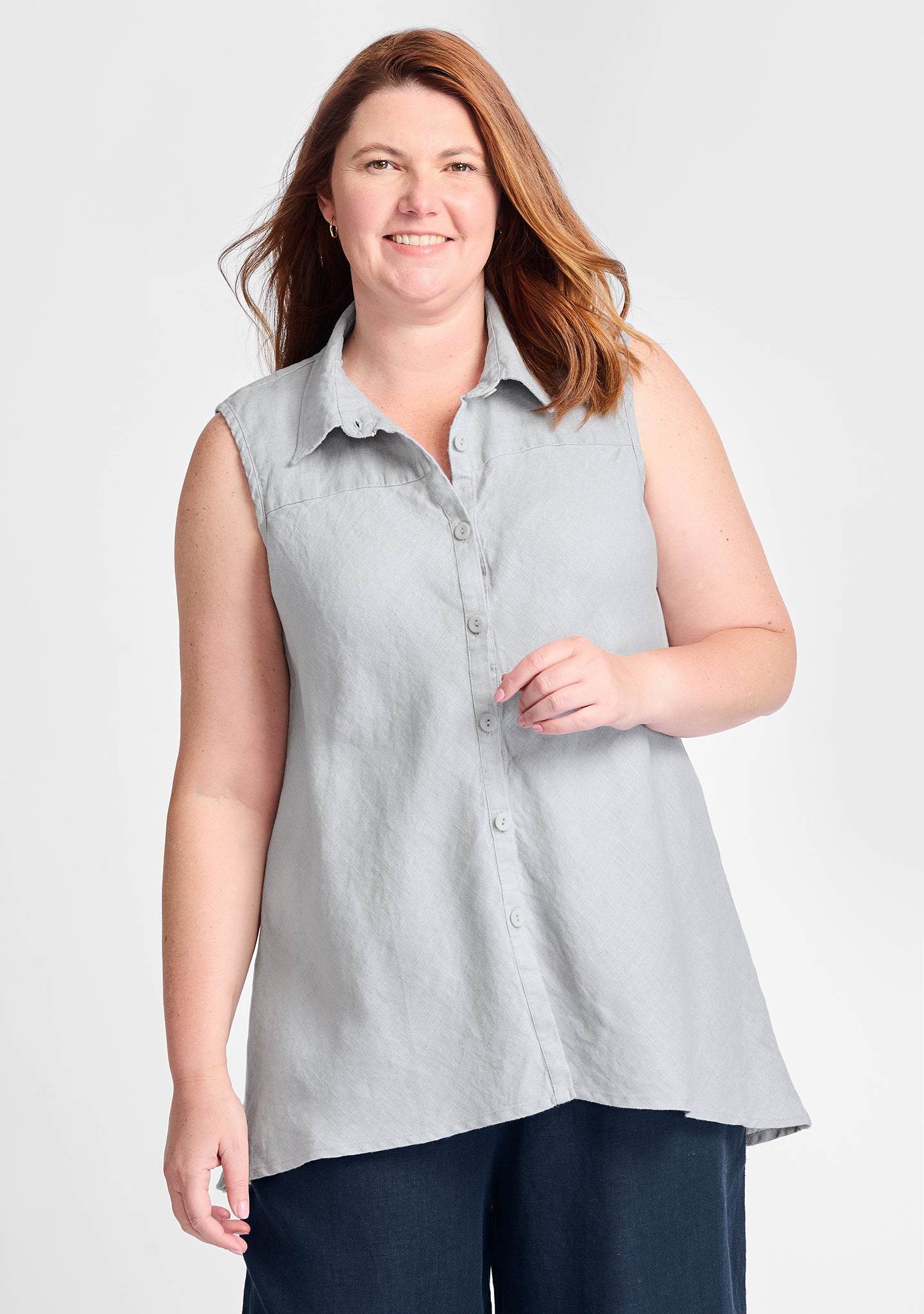 Skyline Blouse - Sleeveless Linen Top for Women | Breathable Summer Shirt | Casual Office & Beach Wear | FINAL SALE