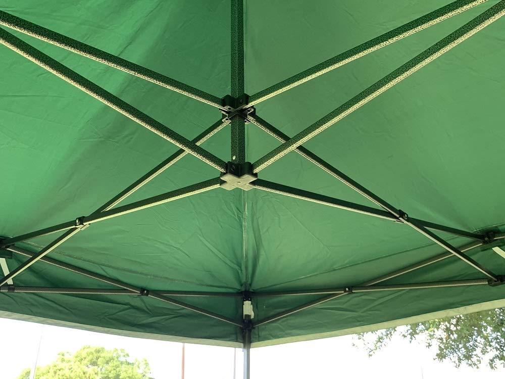 10x10 FT DELTA Pop Up Party Tent - Commercial Instant Canopy for Weddings, Events & Outdoor Gatherings - Includes Wheel Bag & 4 Weight Bags - D Model in Forest Green - Perfect for Backyard Parties, Farmers Markets & Camping