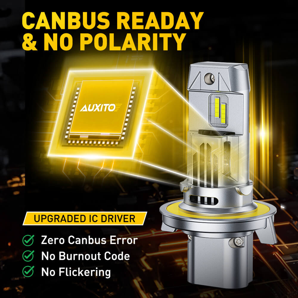 Upgraded H13 9008 LED Headlight Bulbs 13000LM High Brightness - AUXITO M6S Series for Cars, Trucks, SUVs - Perfect for Night Driving & Foggy Conditions