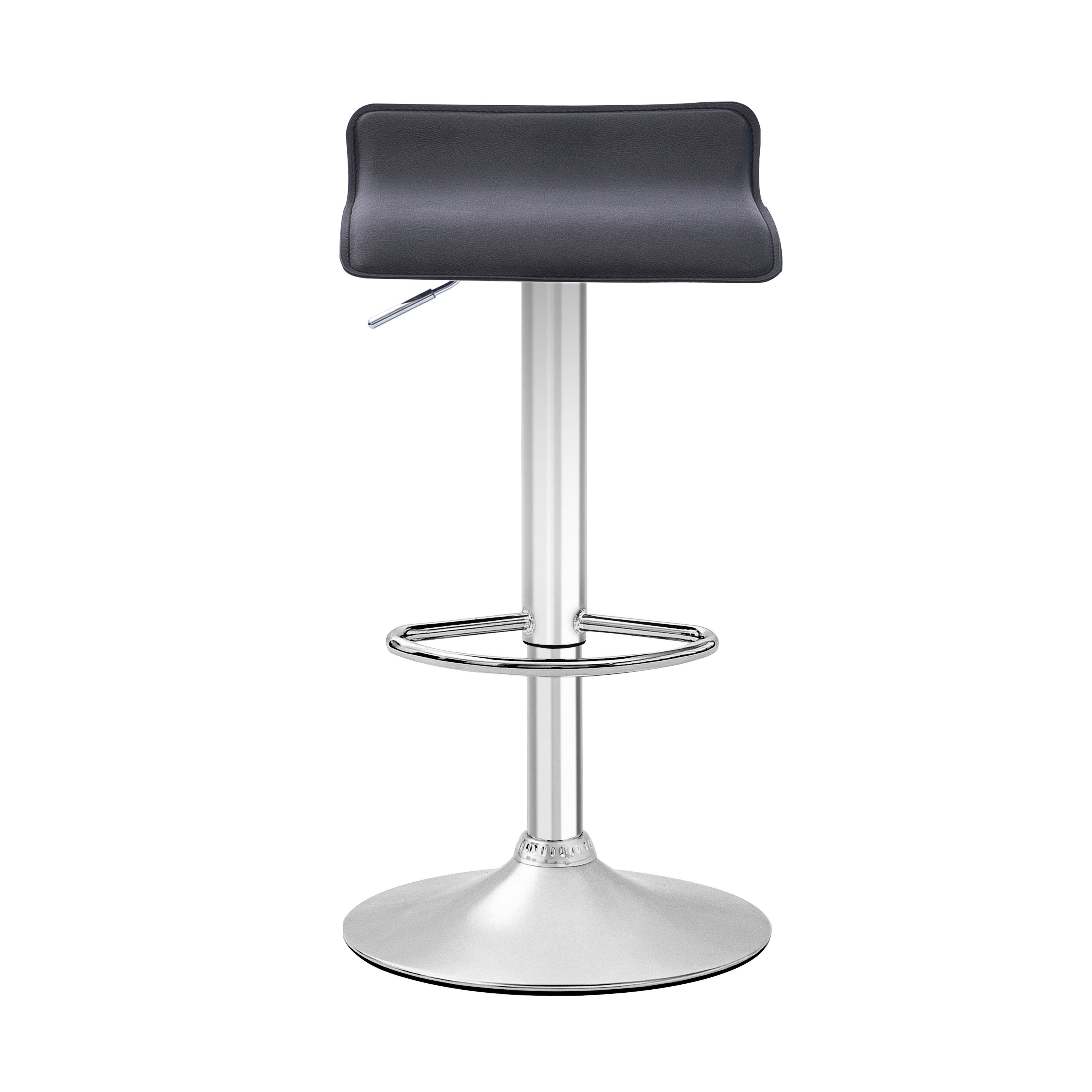 Urban Style Set of 4 Black Chrome Gas Lift Bar Stools - Modern Kitchen Island & Home Bar Seating for Dining & Entertainment