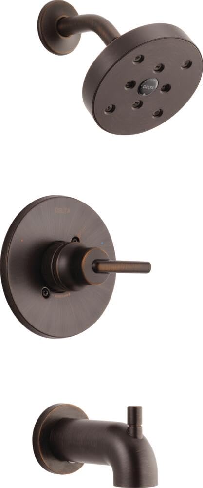 Delta Trinsic 14 Series Single-Function Oil Rubbed Bronze Shower Faucet Set with H2Okinetic Technology - T14459-RB Venetian Bronze Shower Valve Trim Kit (Valve Not Included) - Perfect for Bathroom Renovation & Modern Home Upgrade