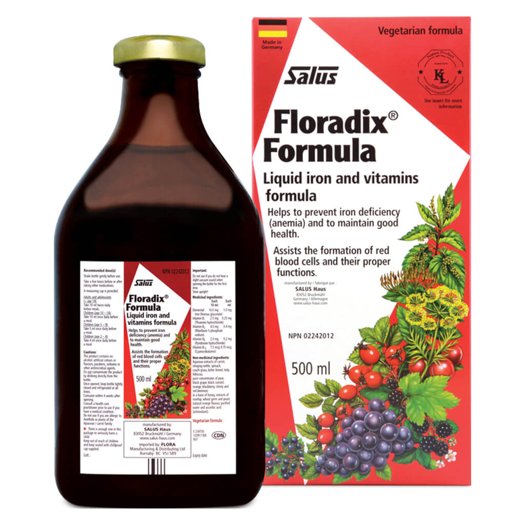 Floradix Iron & Vitamins Formula - Herbal Liquid Iron Supplement with B Vitamins & Natural Ingredients for Energy & Vitality - Supports Healthy Blood & Immune System - Perfect for Active Lifestyles & Vegetarians