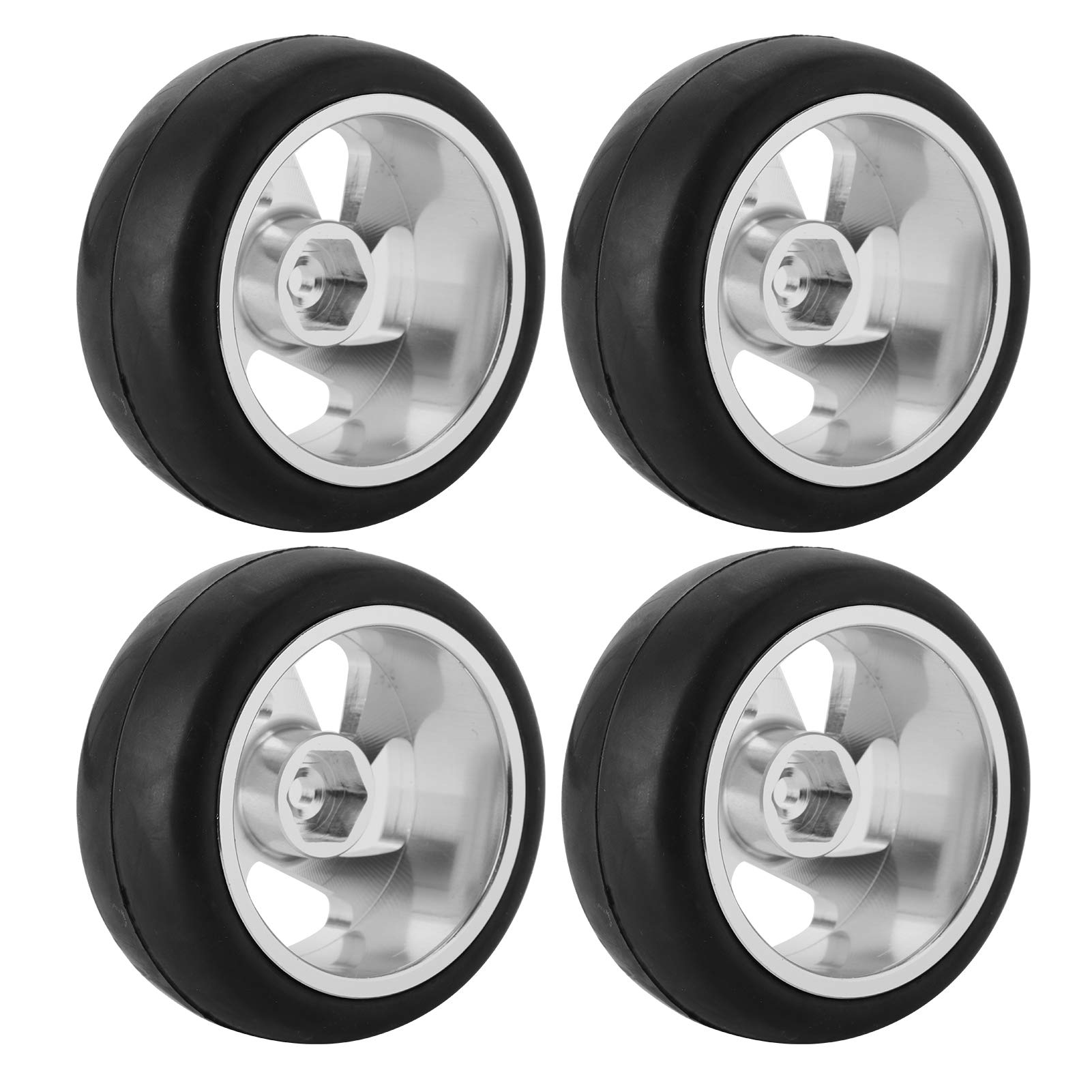 Dilwe 63MM RC Tires - Metal Wheel Hub Rubber Tires with Adapter for WPL D12 RC Truck | Durable Off-Road Remote Control Car Wheels | Perfect for Crawling, Rock Racing & Outdoor RC Adventures