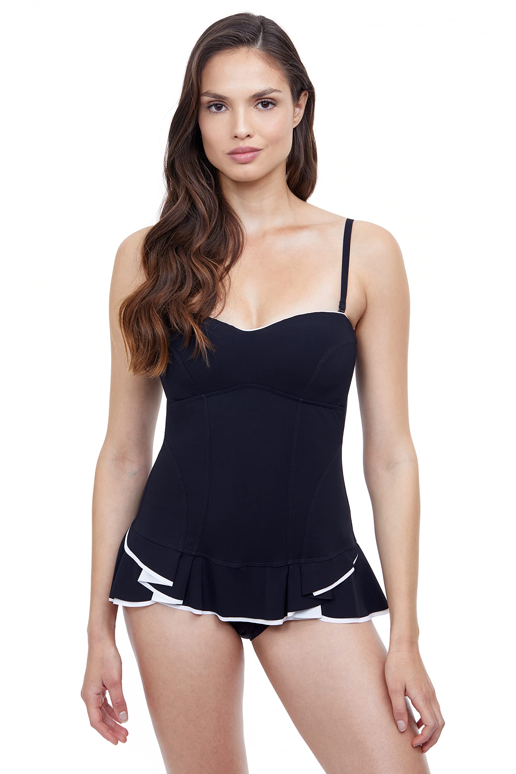 Profile by Gottex Women's Standard Bandeau Swimdress One Piece Swimsuit - Comfortable Swimwear for Beach, Pool & Vacation | Flattering Fit for All Body Types