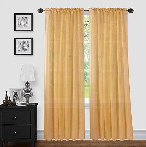 LinenTopia Sheer Curtains for Windows - 2 Panels Light Filtering Voile Drapes 54