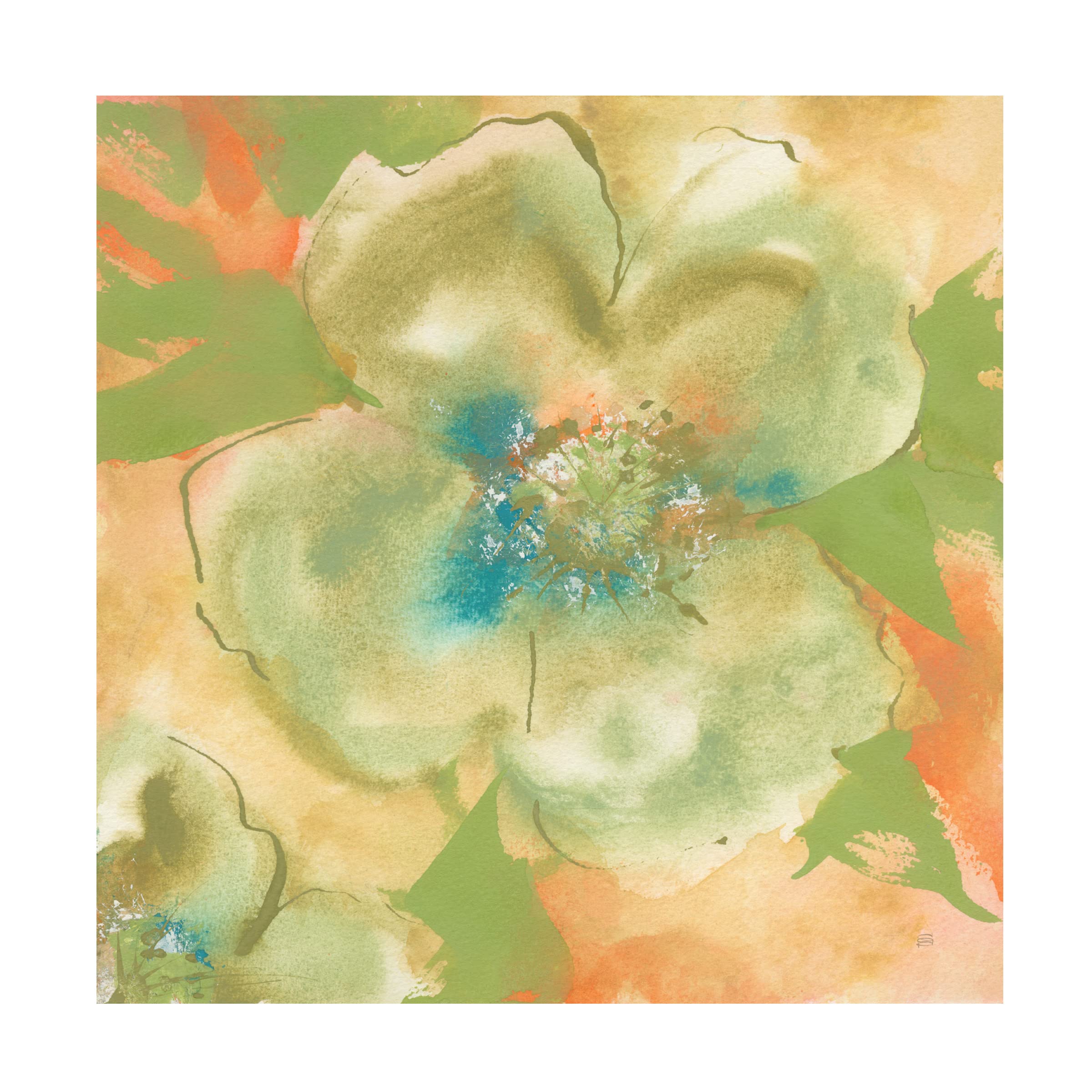 Chris Paschke Olive Poppy I Canvas Art Print - Modern Floral Wall Decor for Living Room, Bedroom & Office - Trademark Fine Art Collection