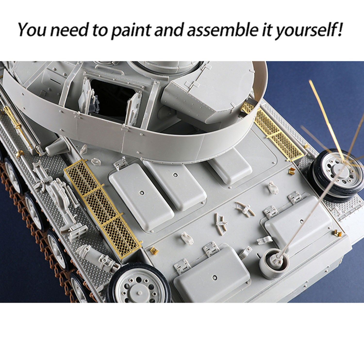 Trumpeter 1/16 PzKpfw III Ausf J German Armor Tank Model Kit - 1700 Parts Unassembled Plastic Military Vehicle with Metal Gun Barrel (00955) - Perfect for WWII History Enthusiasts, Model Builders & Collectors