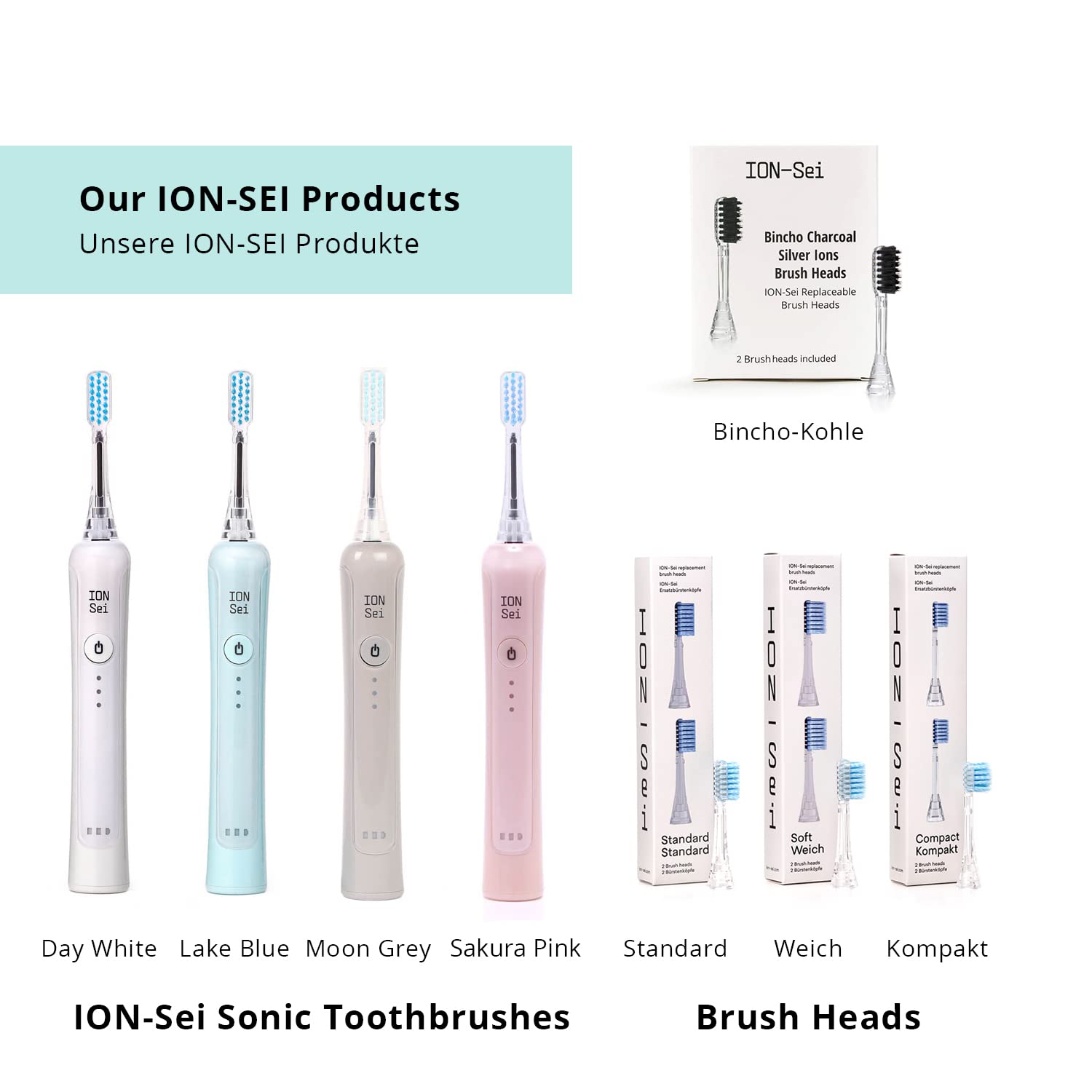 ION-Sei Electric Toothbrush with Patented Ionic Technology from Japan - Lake Blue | Advanced Plaque Removal & Teeth Whitening for a Healthier Smile | Perfect for Travel & Daily Oral Care