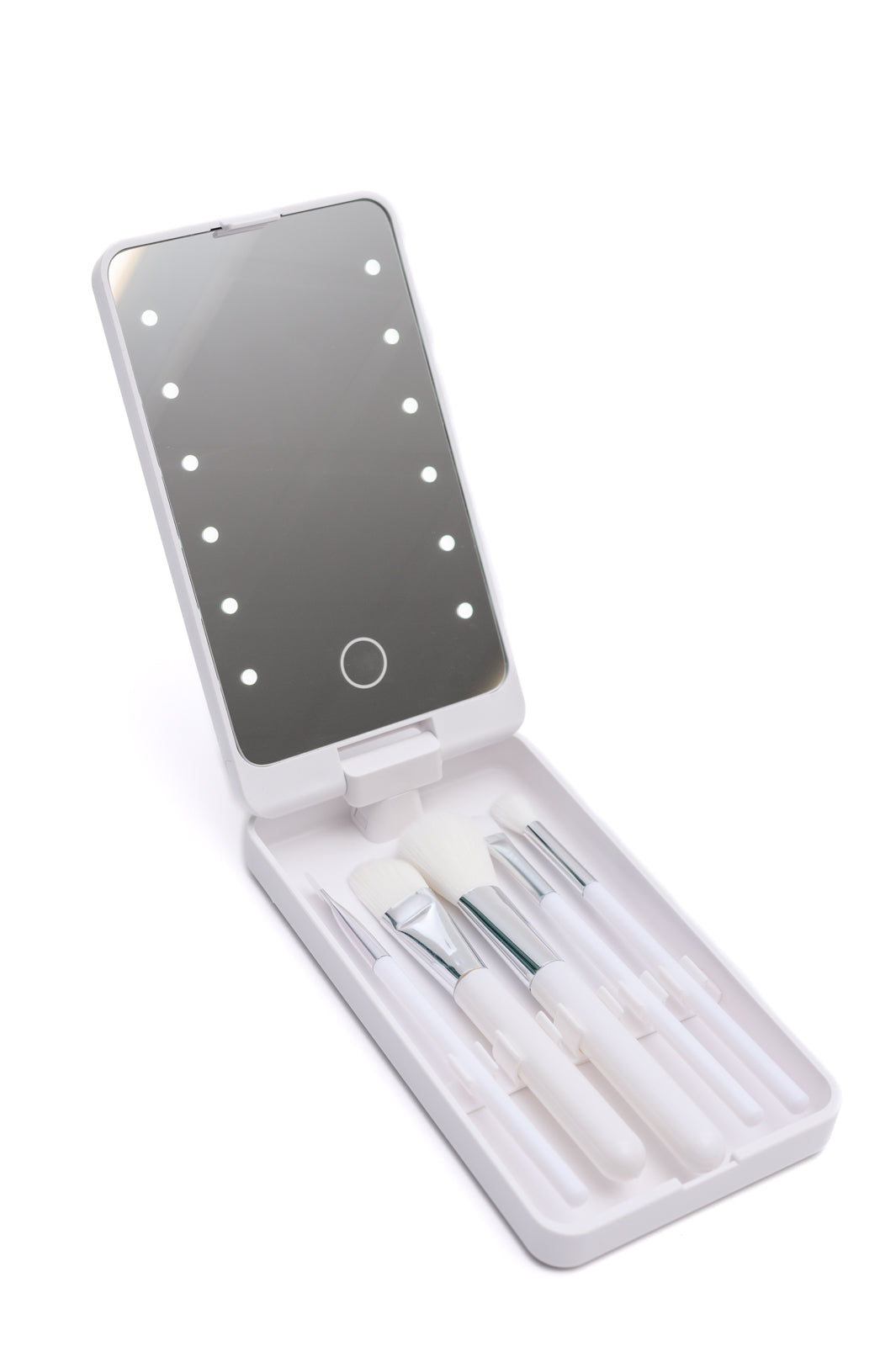Gleam and Glam LED Vanity Mirror with Makeup Brush Set – Perfect for Home Makeup Studio, Dressing Room & Travel Beauty Essentials
