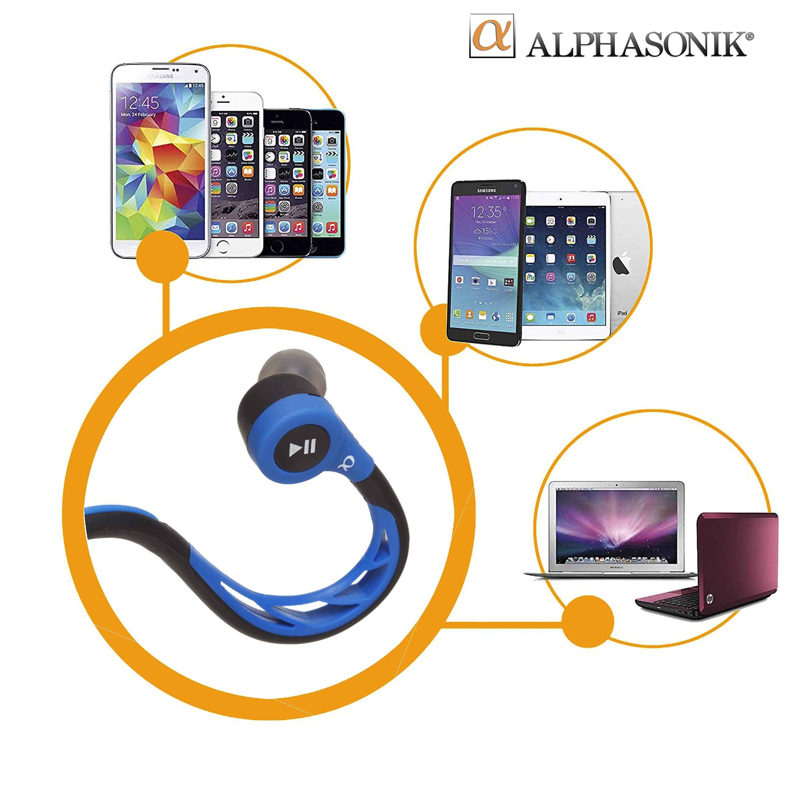 Alphasonik Premium Noise Isolating In-Ear Headphones with Bass Boost, Stereo Microphone & Remote Control - Compatible with iPhone, iPad, Samsung Galaxy & Android Phones - Perfect for Music, Gaming & Hands-Free Calls