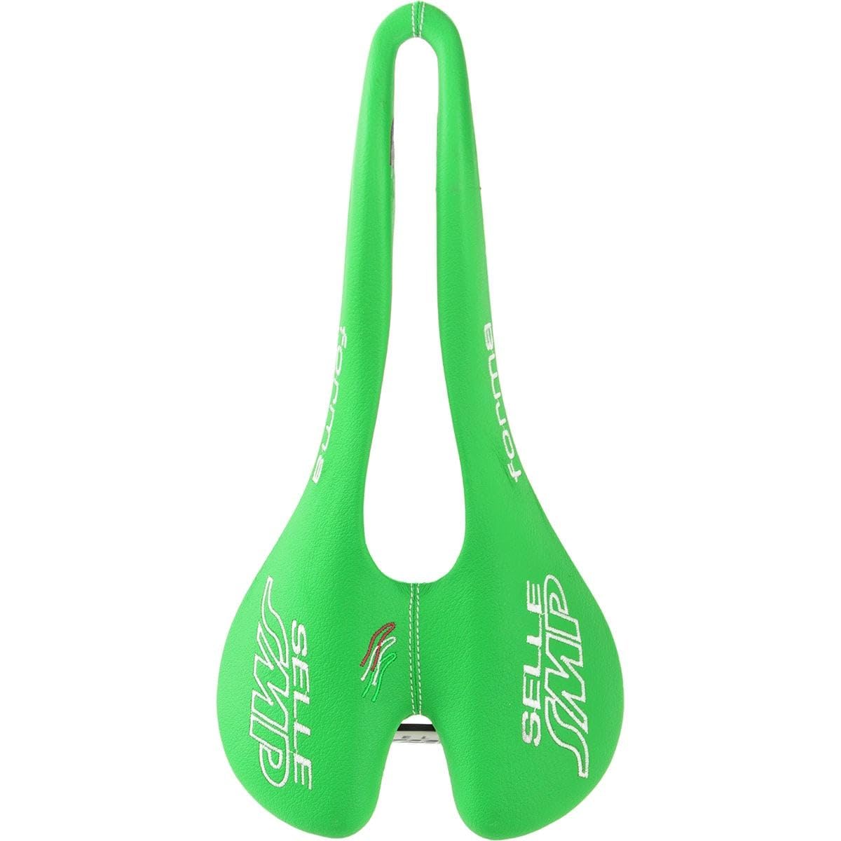 SMP Selle Forma Bike Saddle - Comfortable Green Cycling Seat for Road & Mountain Bikes - Made in Italy - One Size Universal Fit - Perfect for Long Distance Rides & Commuting