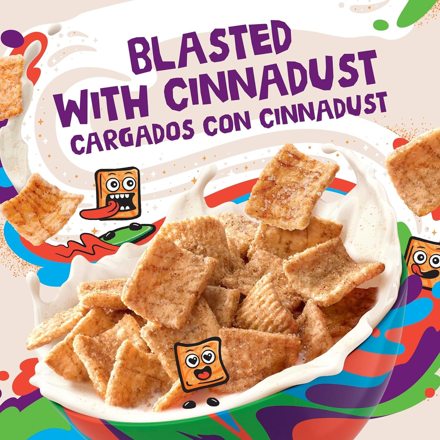 Cinnamon Toast Crunch Breakfast Cereal - Crispy Cinnamon Sugar Flavored Cereal, Family Size 27oz Box - Perfect for Breakfast, Snacks & Baking Recipes
