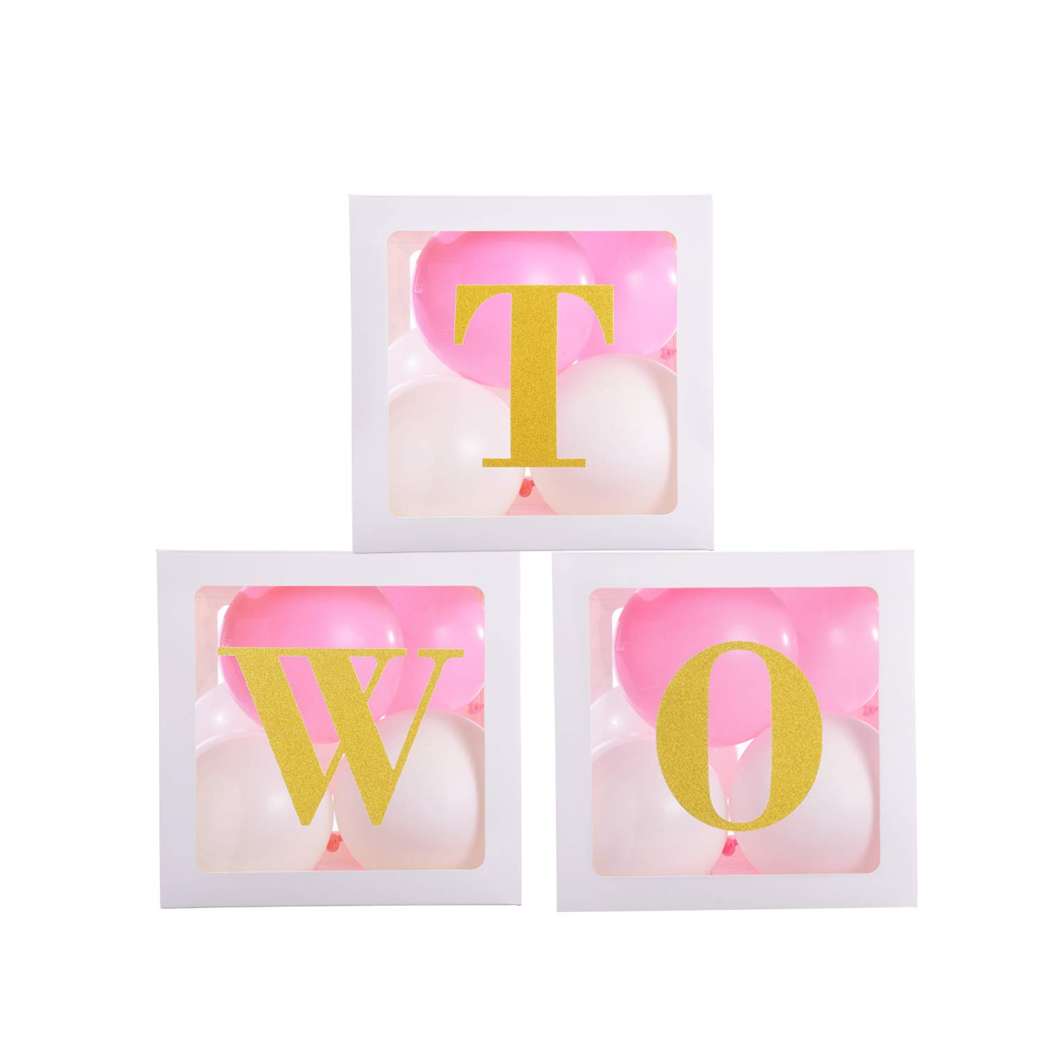 2nd Birthday Party Decorations for Girls - TWO Sweet Balloon Boxes, Photo Props & Party Supplies | Perfect for 2-Year-Old Girl's Birthday Celebration, Photoshoot Backdrops & Cake Smash Decor
