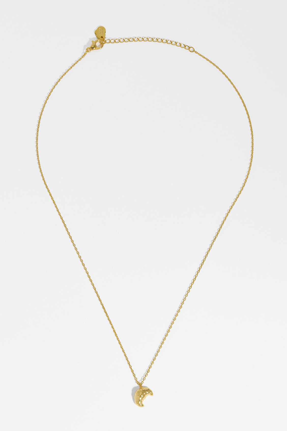 Stylish Croissant Pendant Necklace - Gold Plated French Pastry Jewelry for Women - Perfect for Breakfast Dates & Coffee Shop Outfits