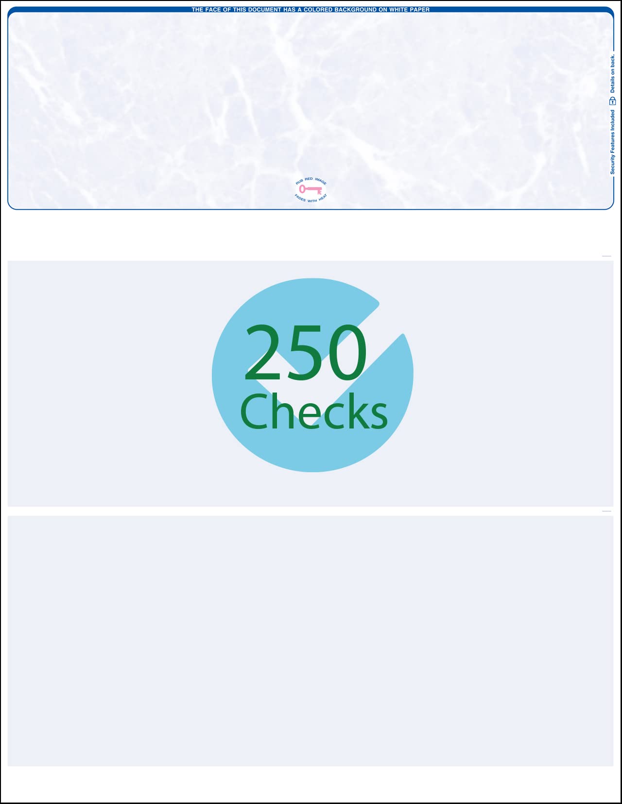 500 Sheets Blue Marble Laser Check Stock - Premium Blank Check Paper for QuickBooks & Quicken - Secure Printing for Business & Personal Use