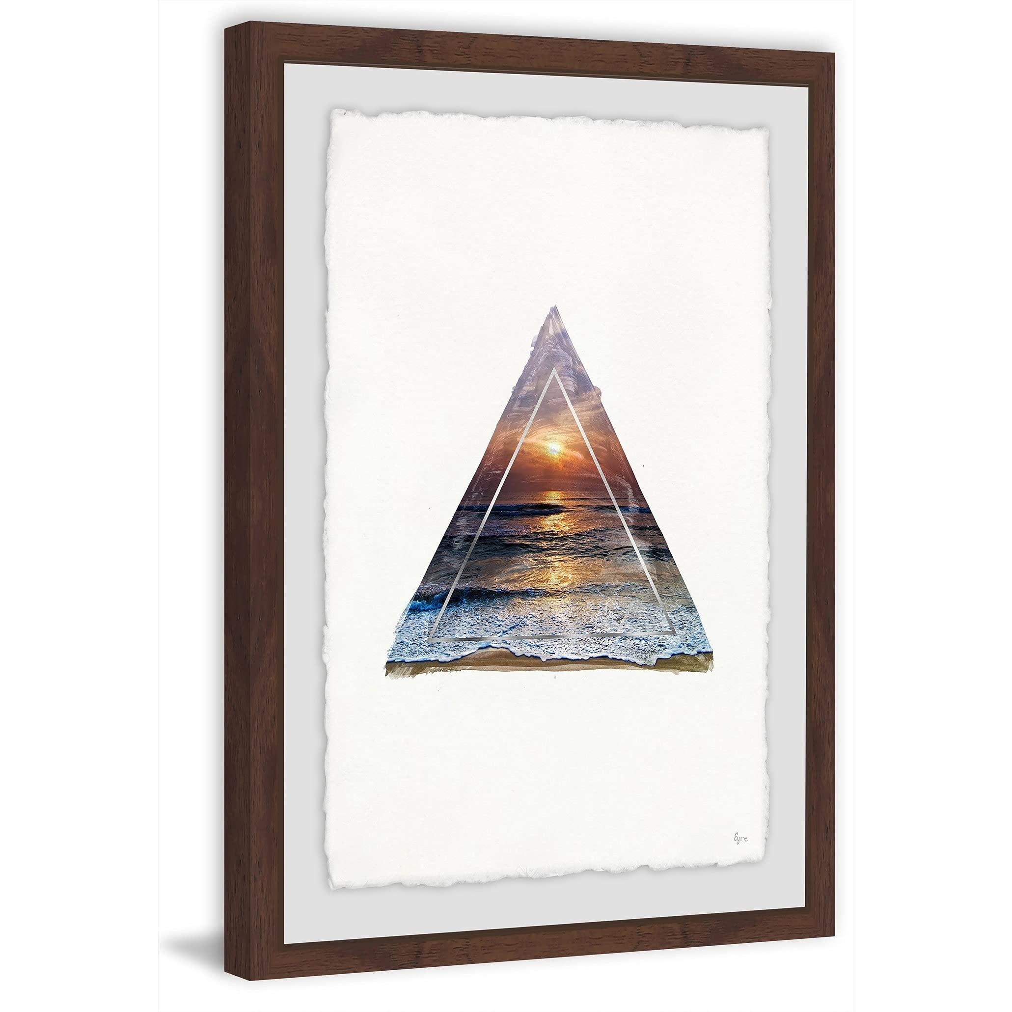 Marmont Hill Handmade Sea Triangle Framed Print 24x36 Inch - Coastal Wall Art Decor for Living Room, Bedroom & Office