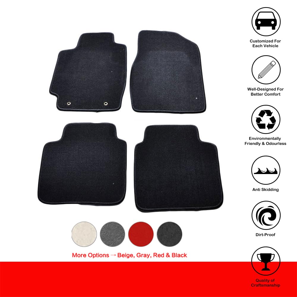 IKON MOTORSPORTS Custom Fit Floor Mats for 2002-2006 Toyota Camry 4-Door - Premium Nylon Car Floor Liners (Front & Rear Set) - All-Weather Protection & Perfect Fit for 2003 2004 2005 Models - Ideal for Daily Commute, Road Trips & Family Protection