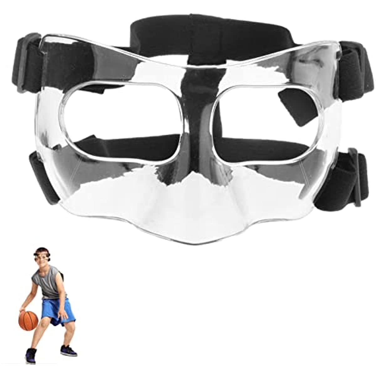 Adjustable Nose Guard for Broken Noses - Sports Face Protection for Men, Women & Teens - Softball & Basketball Safety Mask - Breathable & Comfortable Design (1 Pack) | Perfect for Contact Sports, Injury Recovery & Active Lifestyles