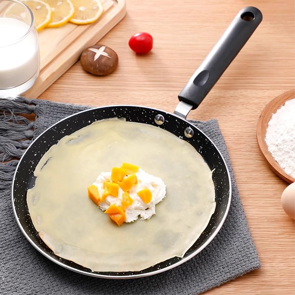 Joyzan Nonstick Crepe Pan - 10 Inch Aluminum Egg Frying Pan, Omelet Skillet & Pancake Maker - Induction Stove Compatible - Perfect for Roti, Tortillas, Dosa & Crispy Tawa - Ideal for Home Cooking, Breakfast & Indian Cuisine