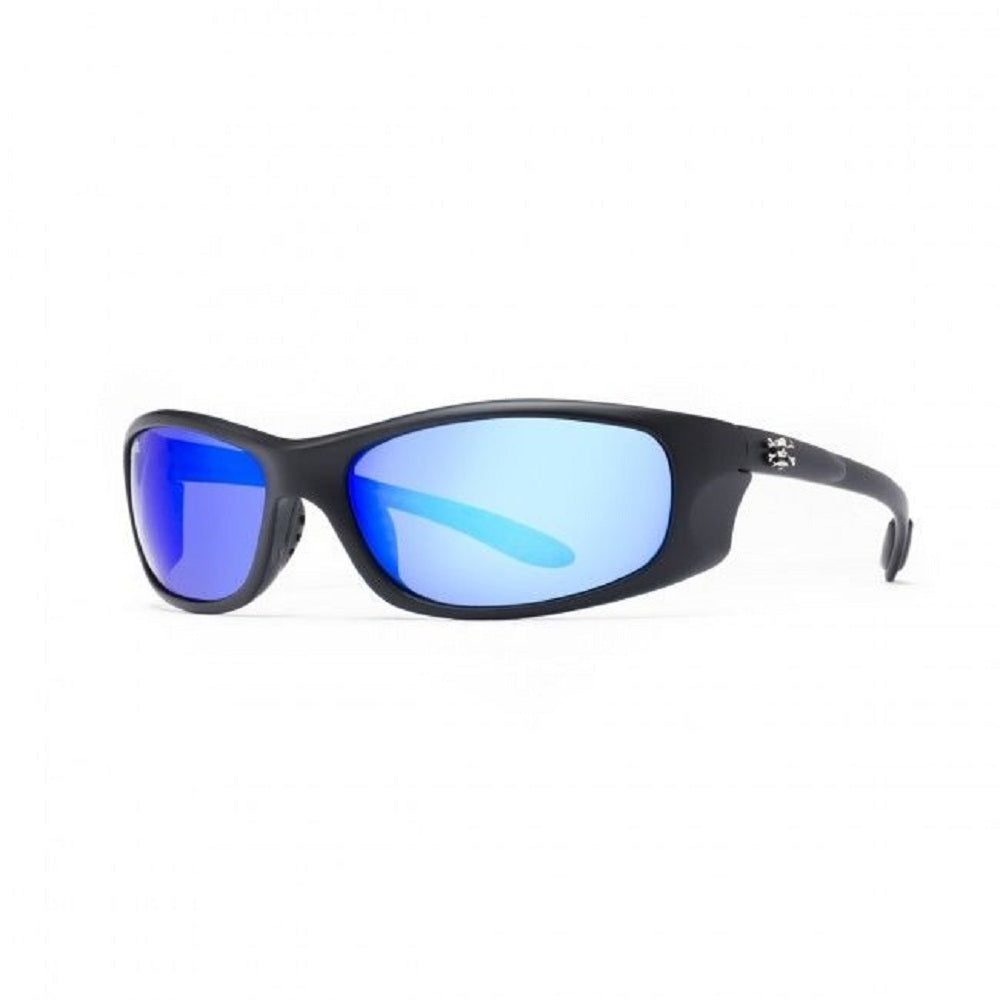 Calcutta Los Cabos Polarized Sunglasses for Men & Women - Black Frame with Blue Mirror Lens - UV Protection - Fishing, Driving & Outdoor Activities
