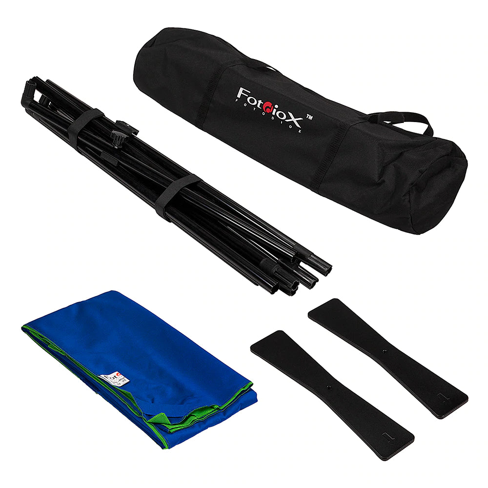 FotodioX 7.5 x 7.5 Foot Portable Chroma Key Background Kit - Blue/Green Screen for Photography, Video Streaming & YouTube Content Creation