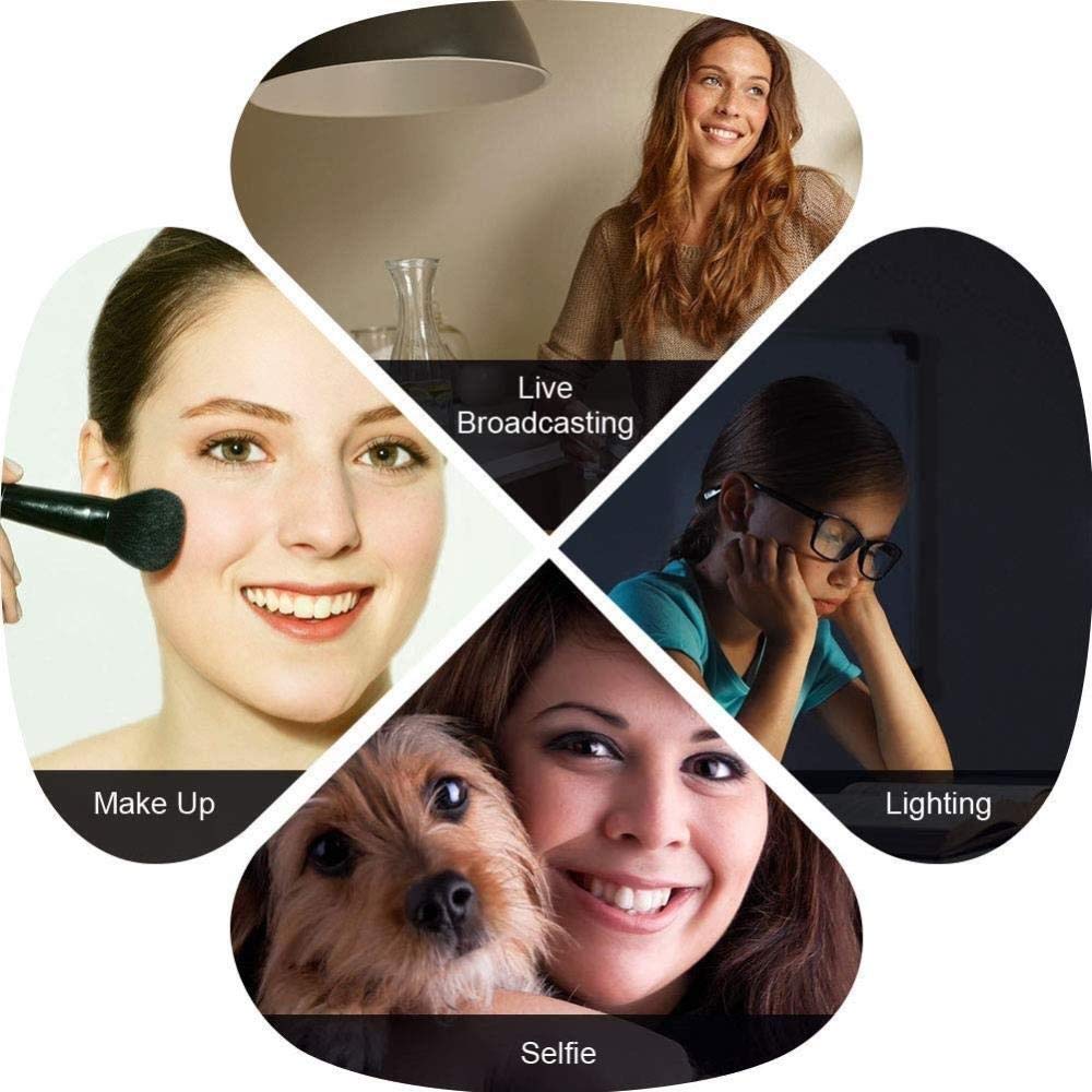 Portable LED Ring Light with Phone Stand & Tripod for Live Streaming, YouTube Videos, TikTok, Zoom Calls - Desktop Beauty Light for Makeup, Selfies, Video Conferencing