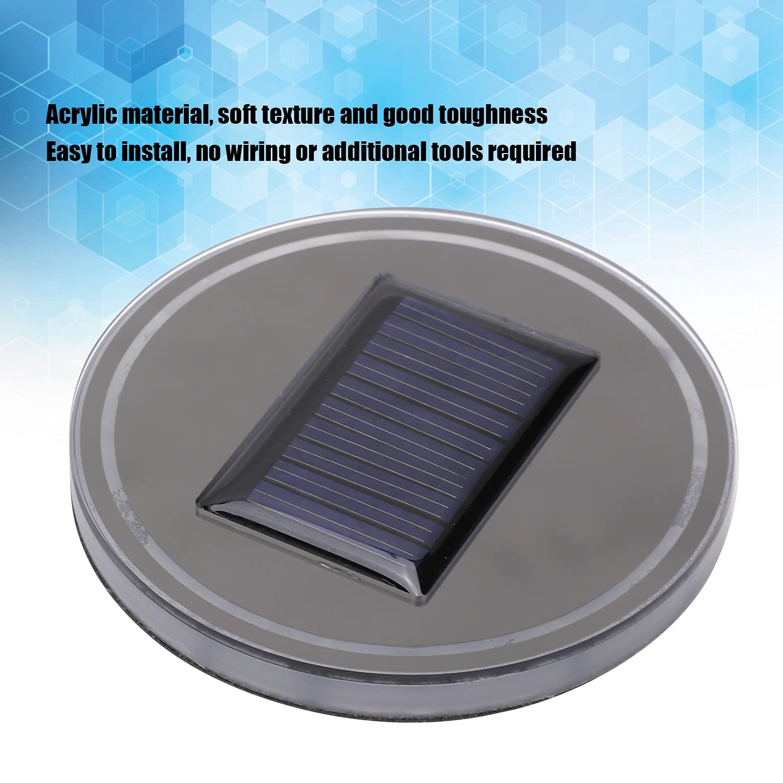 Solar-Powered LED Car Cup Holder with Vibration Sensor - Auto Induction Coaster for Drinks, Perfect for Night Driving and Road Trips