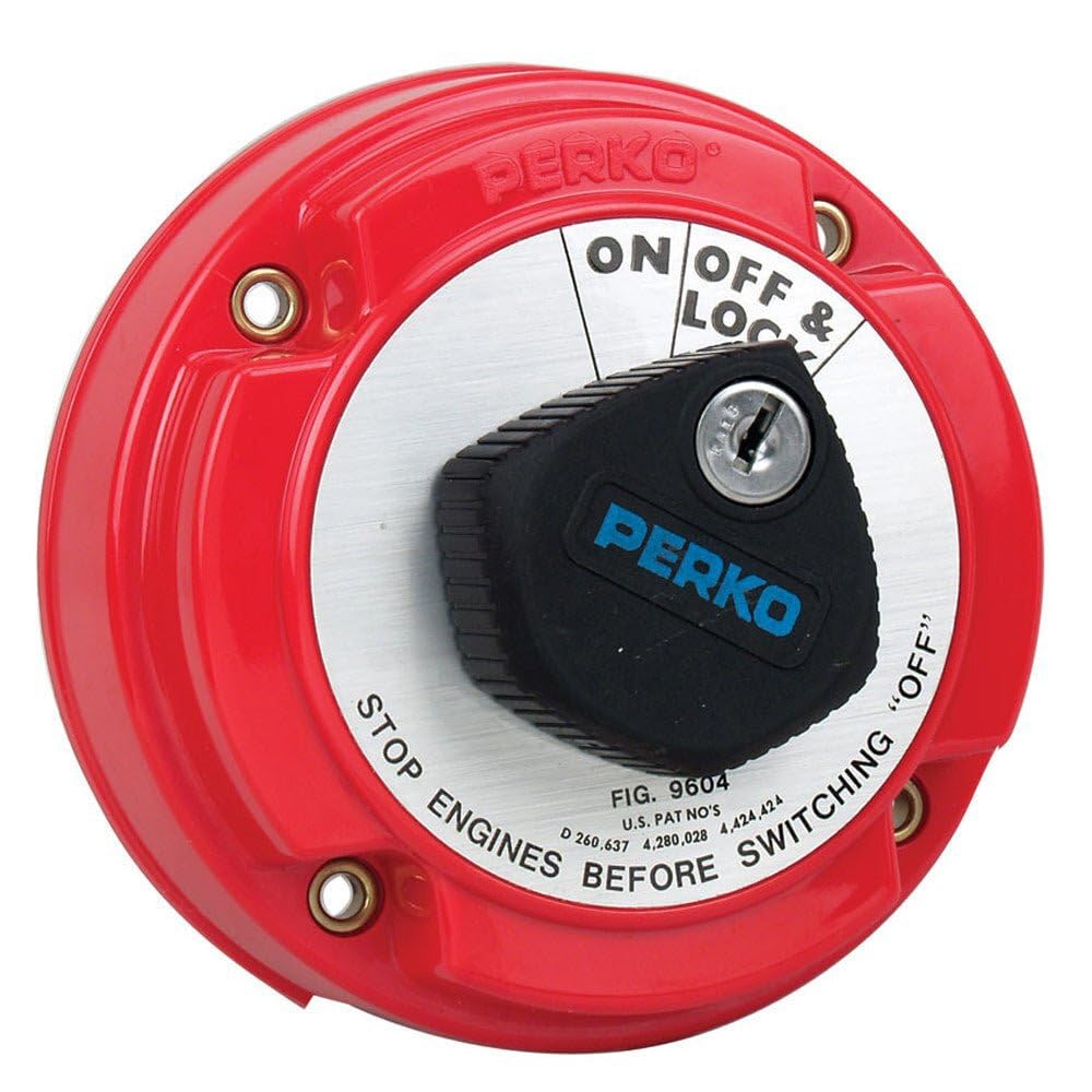 Perko Alternator Field Disconnect Battery Switch with Main Disconnect & Locking Feature - Marine & RV Battery Isolation for Safe Power Shutoff