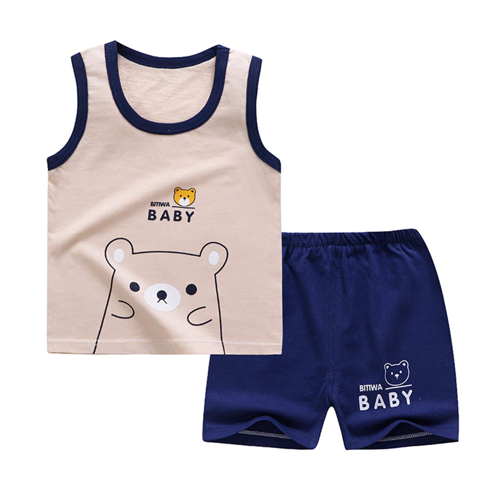 Cartoon Print Toddler Shorts Set for Summer - 2Pcs Outfit for Boys & Girls - Playtime & Outdoor Fun