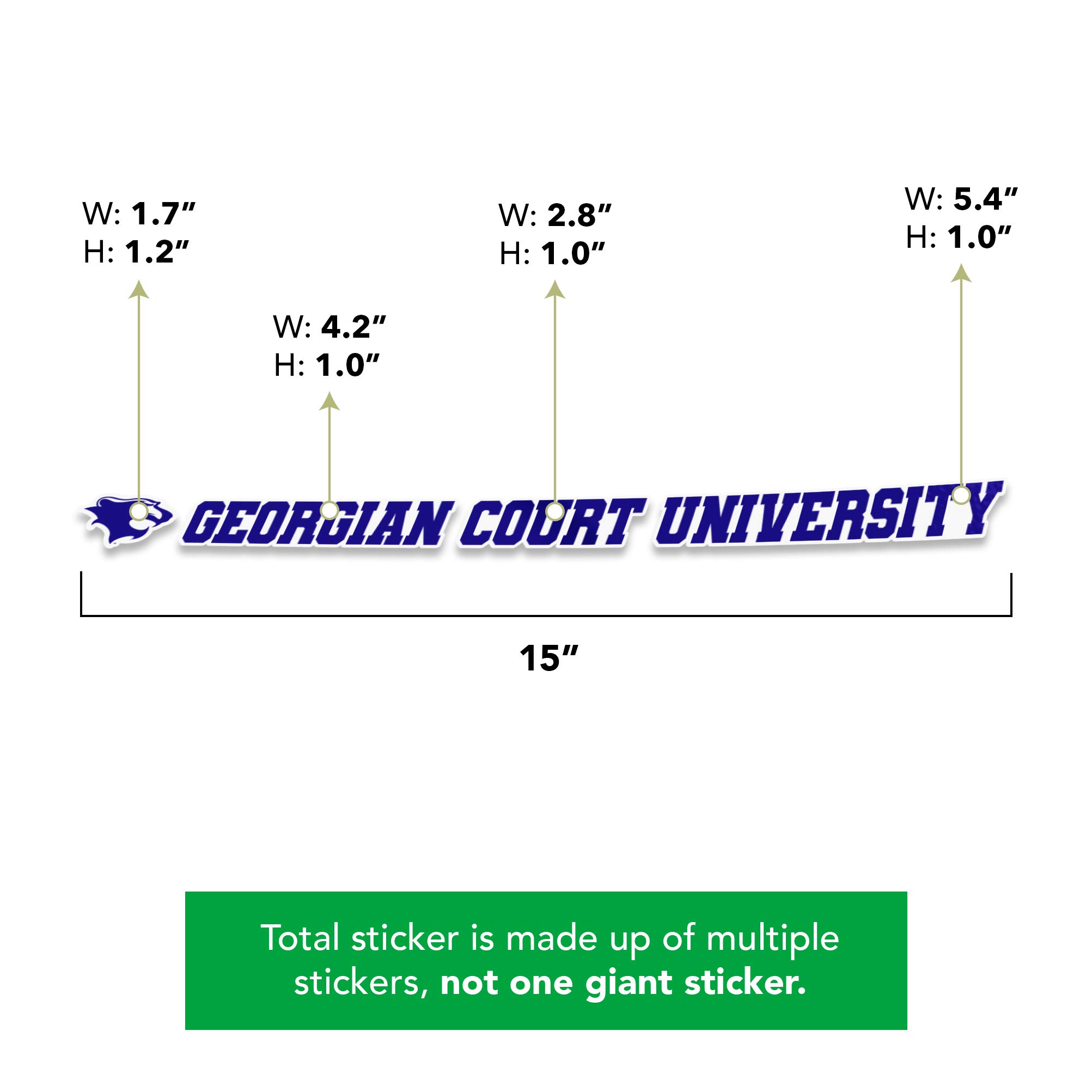 GCU Lions Vinyl Decal Sticker - 15 Inch Waterproof Desert Cactus Design for Laptop, Water Bottle, Car & Scrapbook | Perfect for Georgian Court University Fans & School Spirit