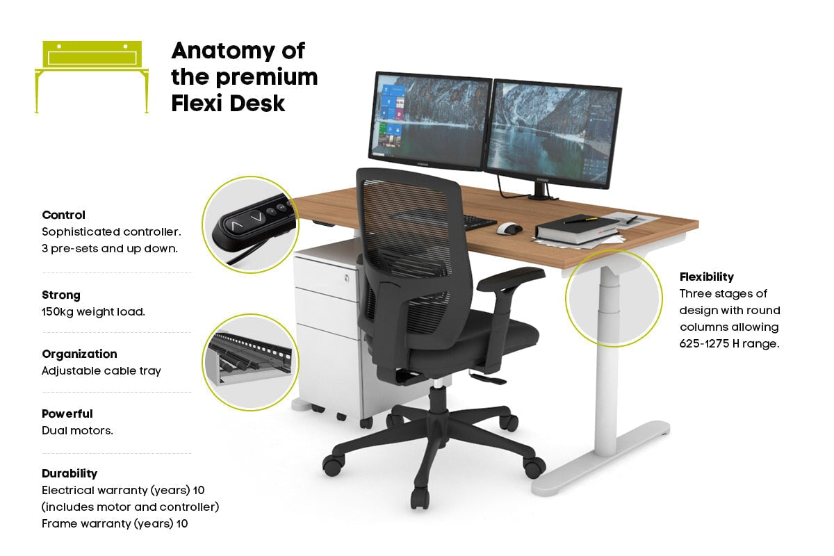 Flexi Premium Adjustable Sit Stand Desk - Ergonomic 120 Degree Workstation for Home & Office - Perfect for Remote Work, Studying, and Computer Use