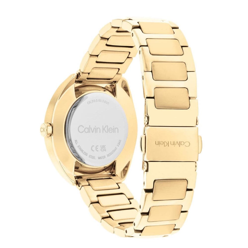 Calvin Klein Women's White Dial Gold Stainless Steel Watch 25200276 - Elegant Dress Watch for Business & Formal Occasions