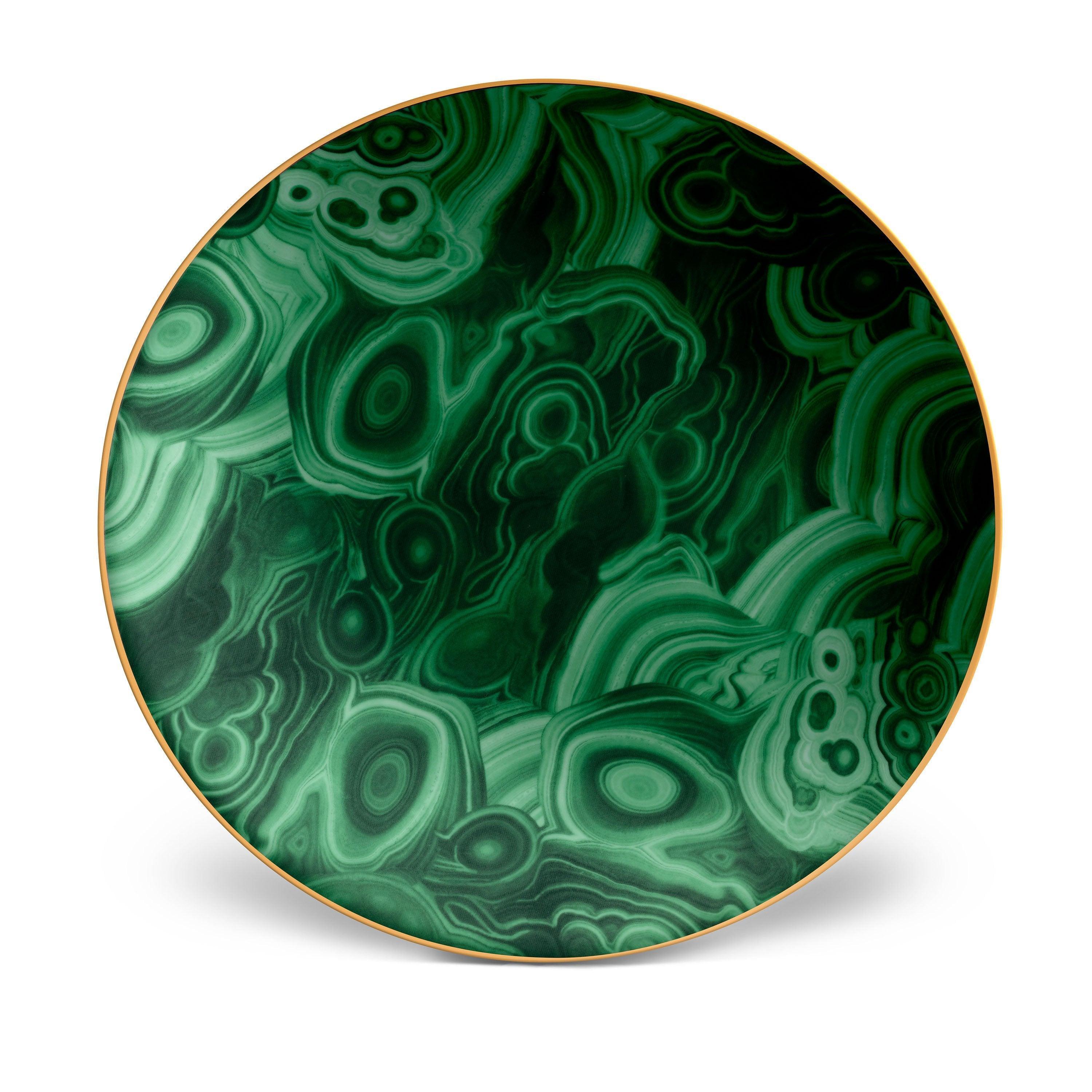 Premium Malachite Charger Plate - Elegant Cake Stand for Weddings, Parties & Home Decor | 10-Inch Decorative Serving Tray for Desserts, Appetizers & Centerpieces