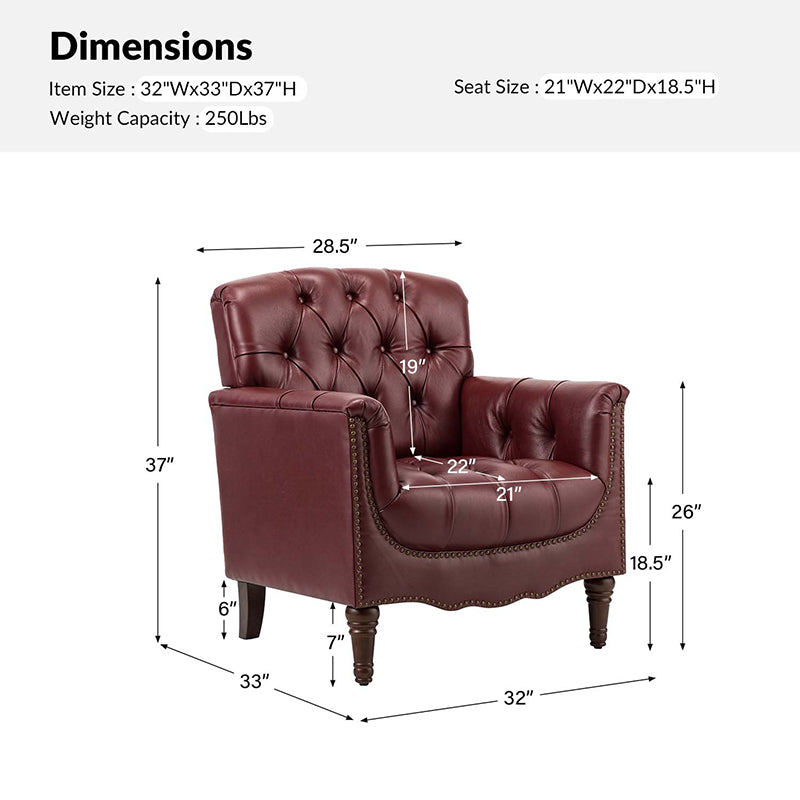 Premium Genuine Leather Armchair - Handcrafted Modern Lounge Chair for Living Room, Office & Study - Brown Leather Recliner with Solid Wood Frame - Perfect for Home Decor & Relaxation