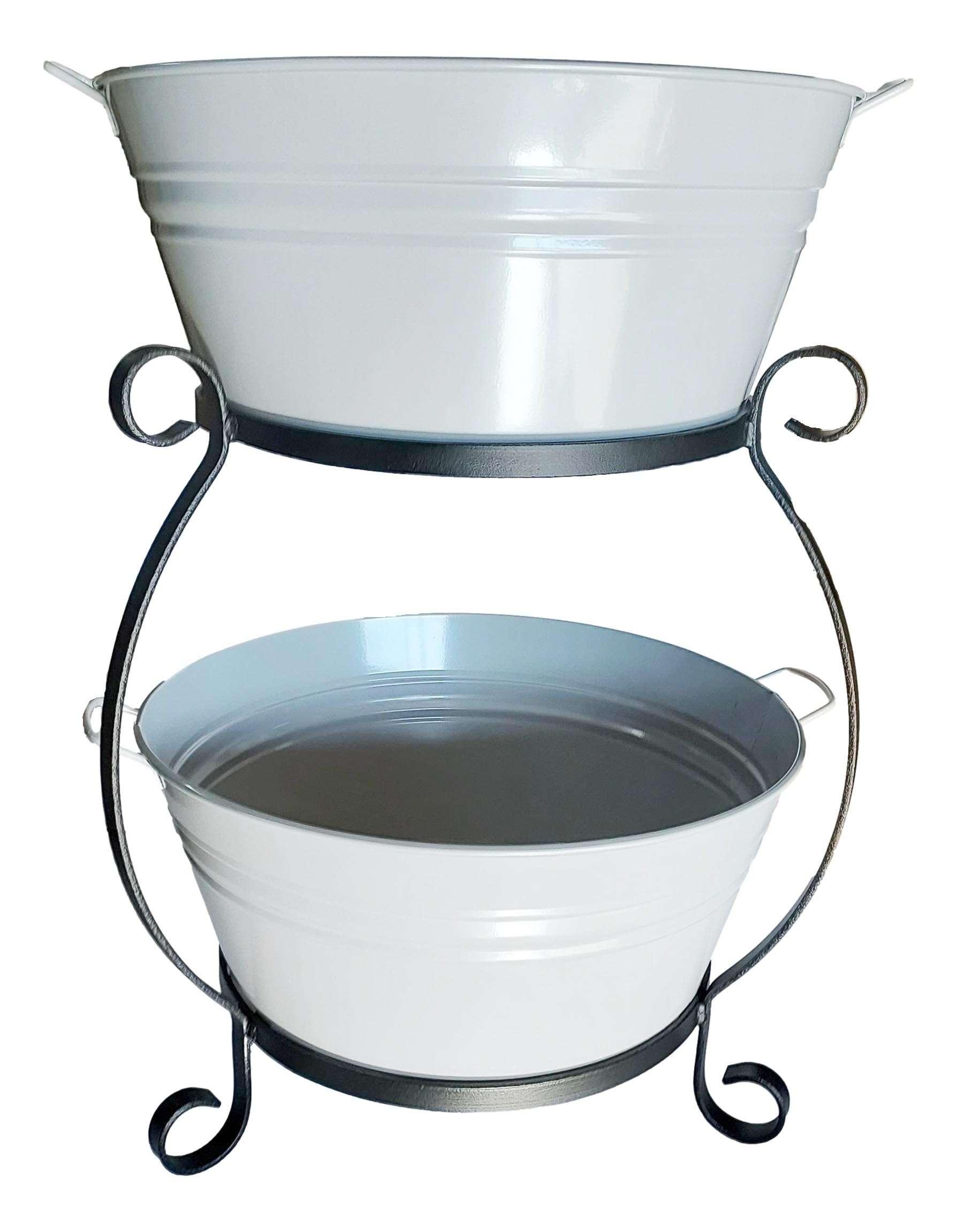 Premium 8025 Double Beverage Tub Container with Iron Stand - 21