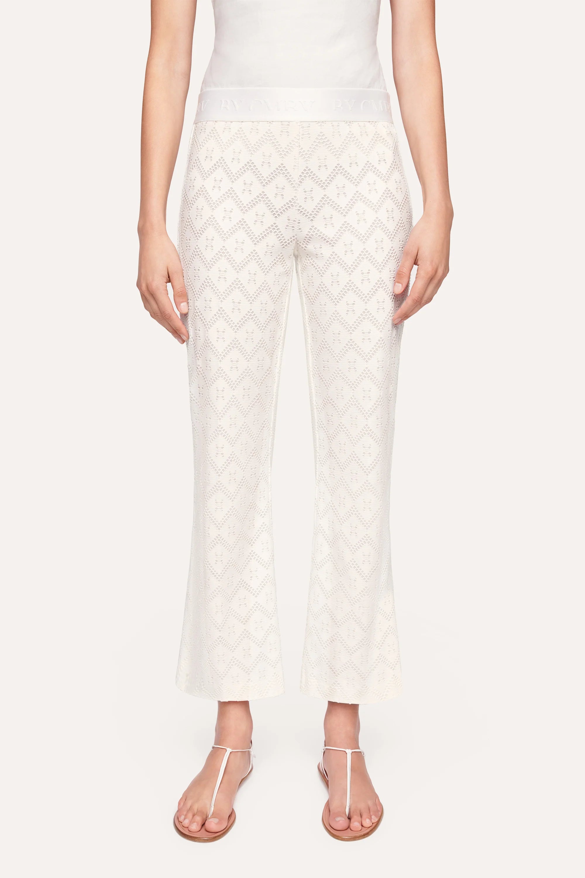 Faith Hose Flared Crop Top - Raw White | Women's Fashion Tops for Casual Wear & Summer Outfits