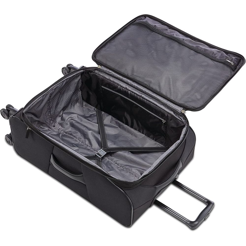 American Tourister 142352 1041 4 KIX 2.0 Expandable Softside Luggage with Spinner Wheels, Black, 20