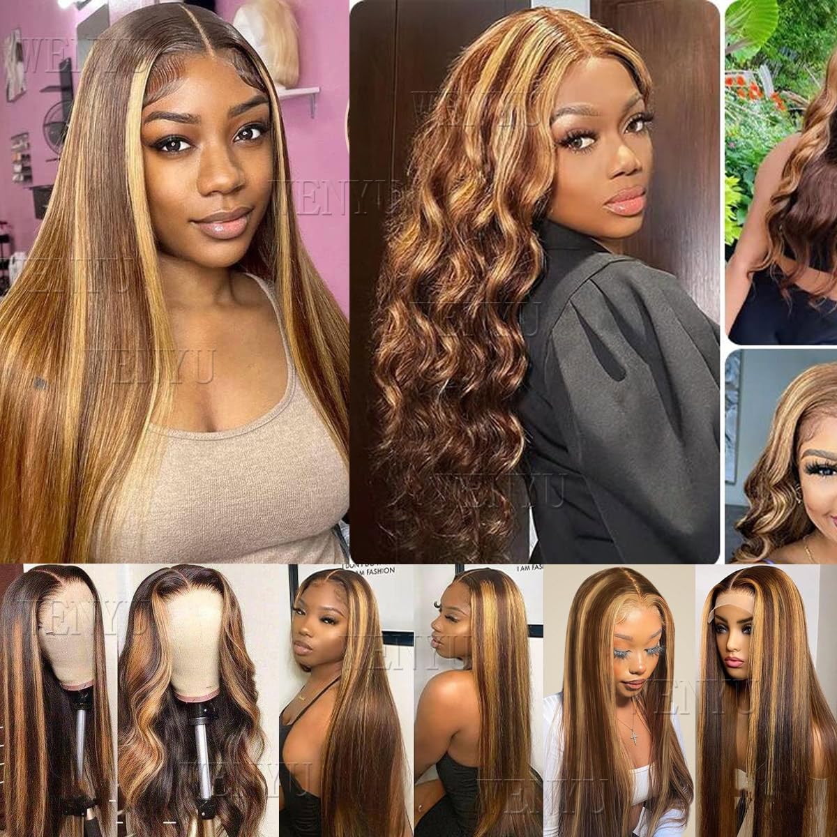 Honey Blonde Straight Human Hair Lace Front Wig 28
