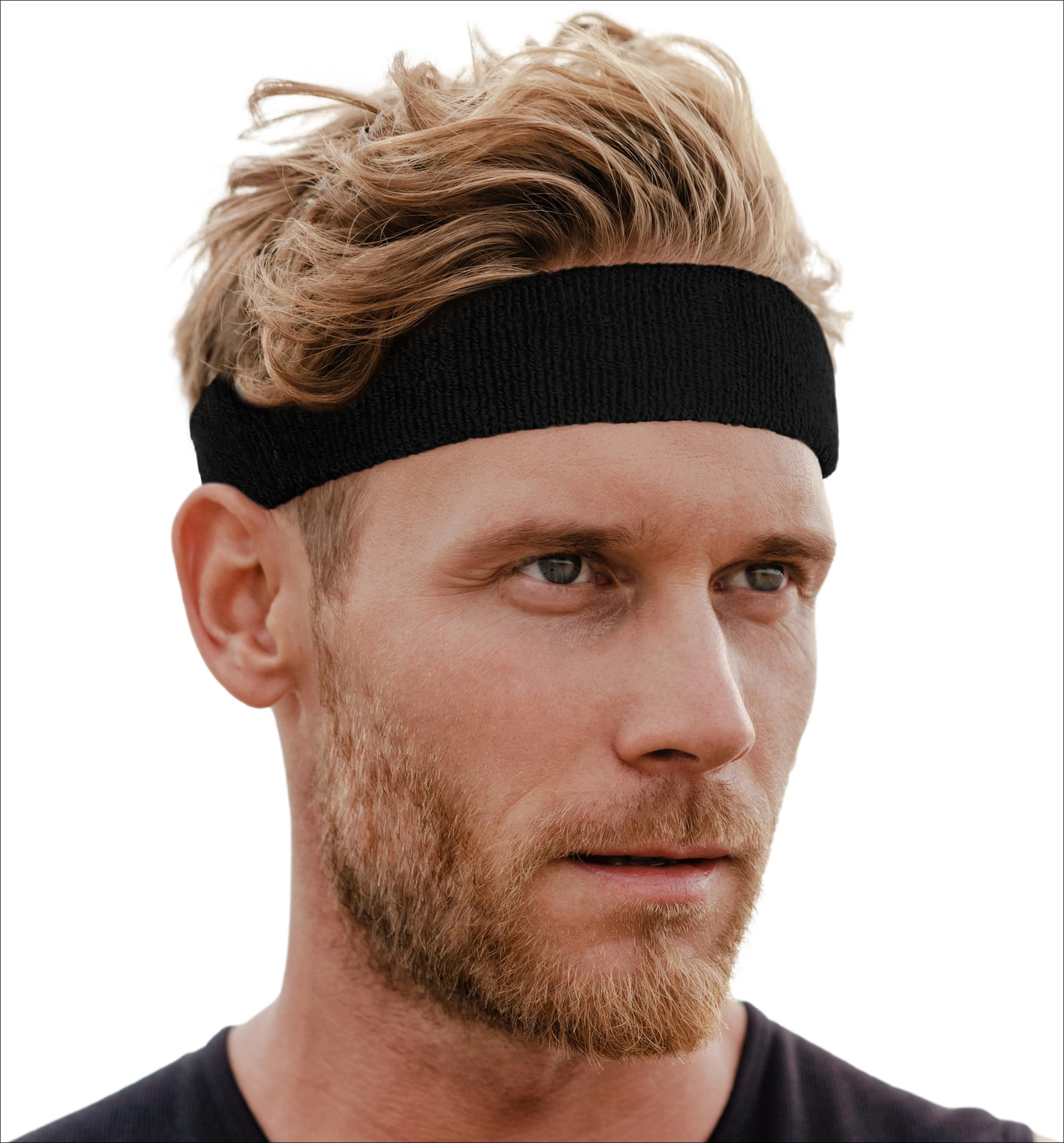 Breathable Terry Cloth Sweatband Set - Moisture Wicking Headbands & Wristbands for Men & Women - Perfect for Tennis, Basketball, Gym Workouts & Sports Activities | Stay Dry During Exercise & Fitness Training