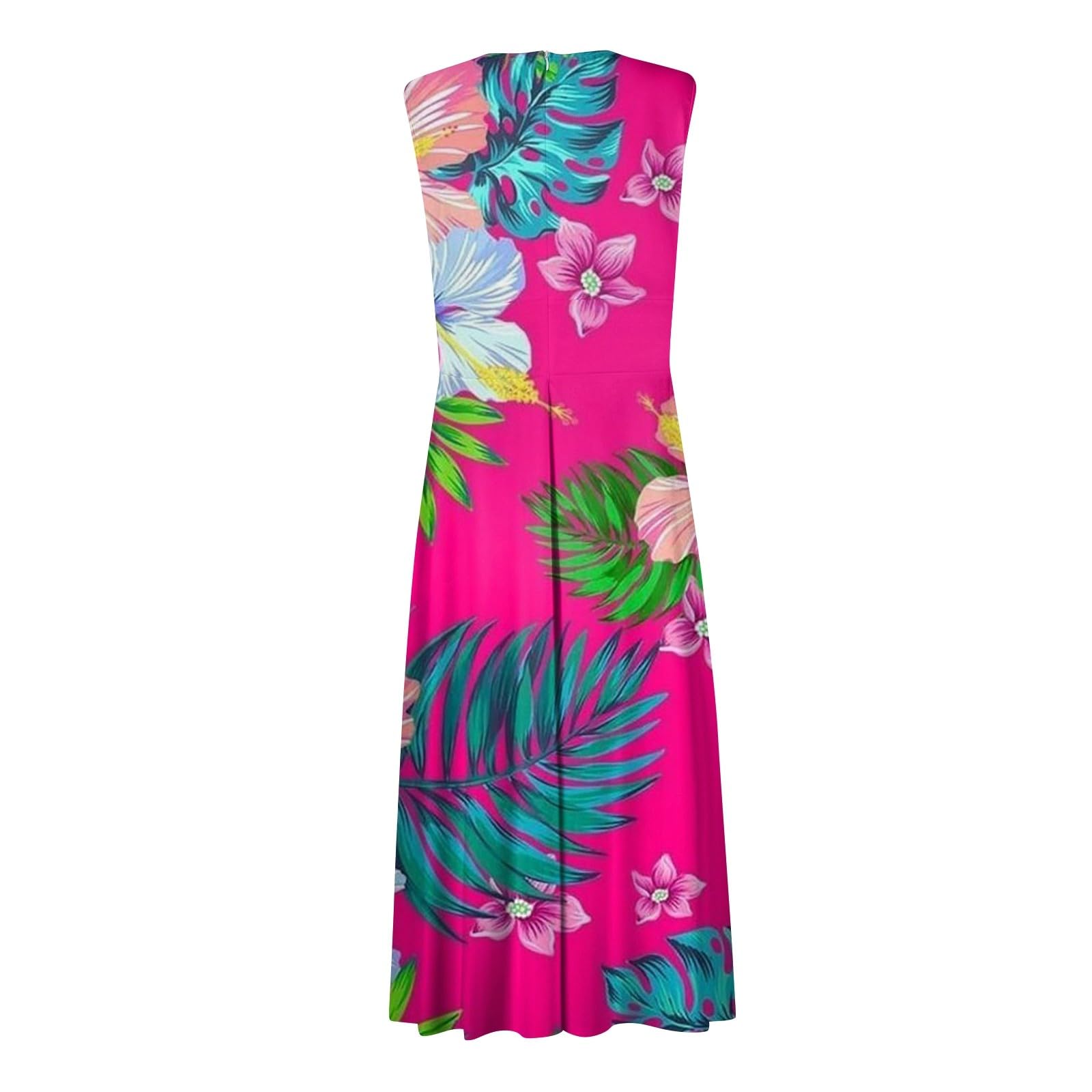 Women's Flowy Deep V-Neck Floral Maxi Dress - Sleeveless Casual Swing Dress for Summer, Beach, Party & Elegant Occasions