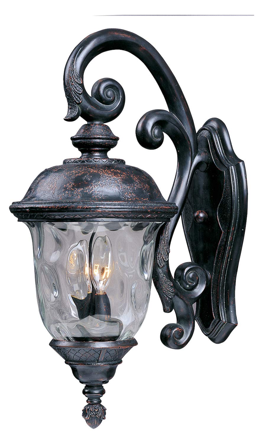 3-Light Oriental Bronze Water Glass Wall Lantern - Elegant Outdoor Lighting for Patio, Garden, and Porch Decor