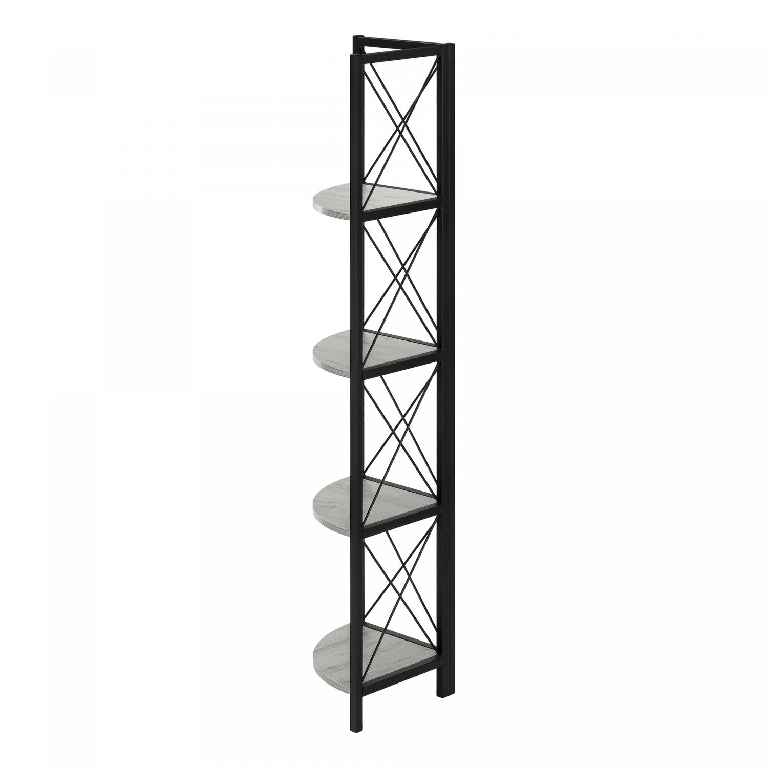 Zeva Grey Bookcase - Modern Bookshelf for Living Room, Bedroom & Office Storage - Sturdy & Stylish Home Furniture