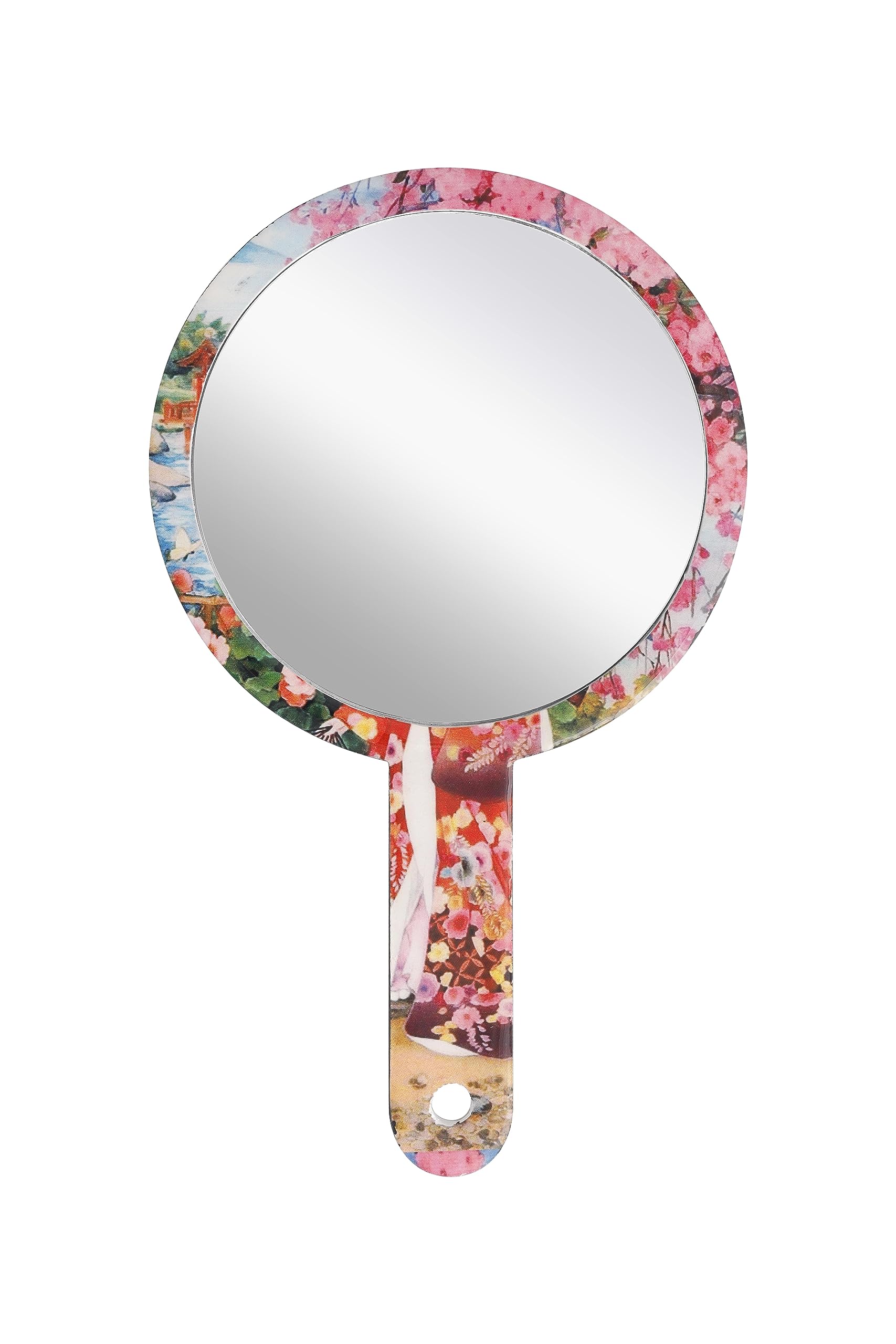 Victor Mirrors Decorative Hand Mirror 7 x 10.75 Inch - UV Printed Vintage Makeup Mirror for Women, Portable Folding Mirror with Floral Design - Perfect for Vanity, Bridal Gifts & Home Decor