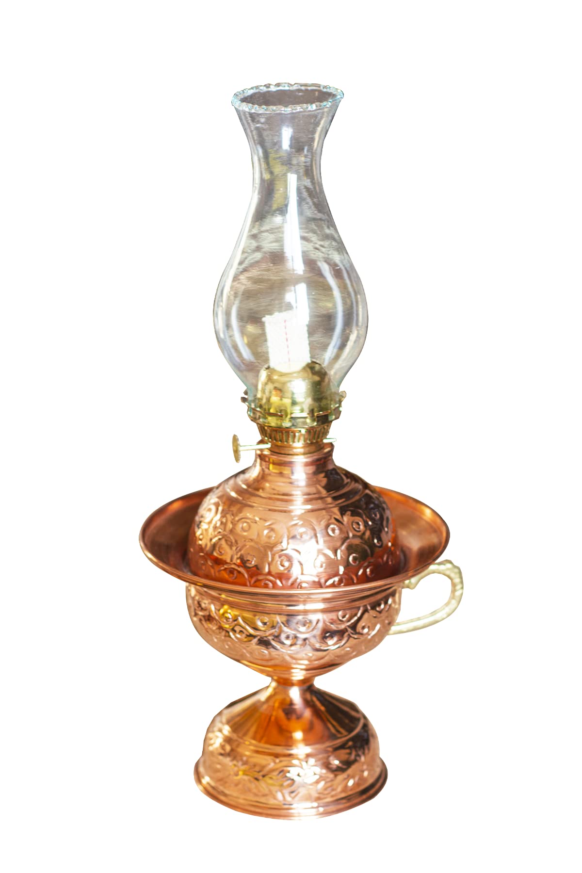 Vintage Copper Oil Lamp - Handcrafted Decorative Lantern for Home & Garden, Perfect for Patio, Wedding, and Outdoor Decor