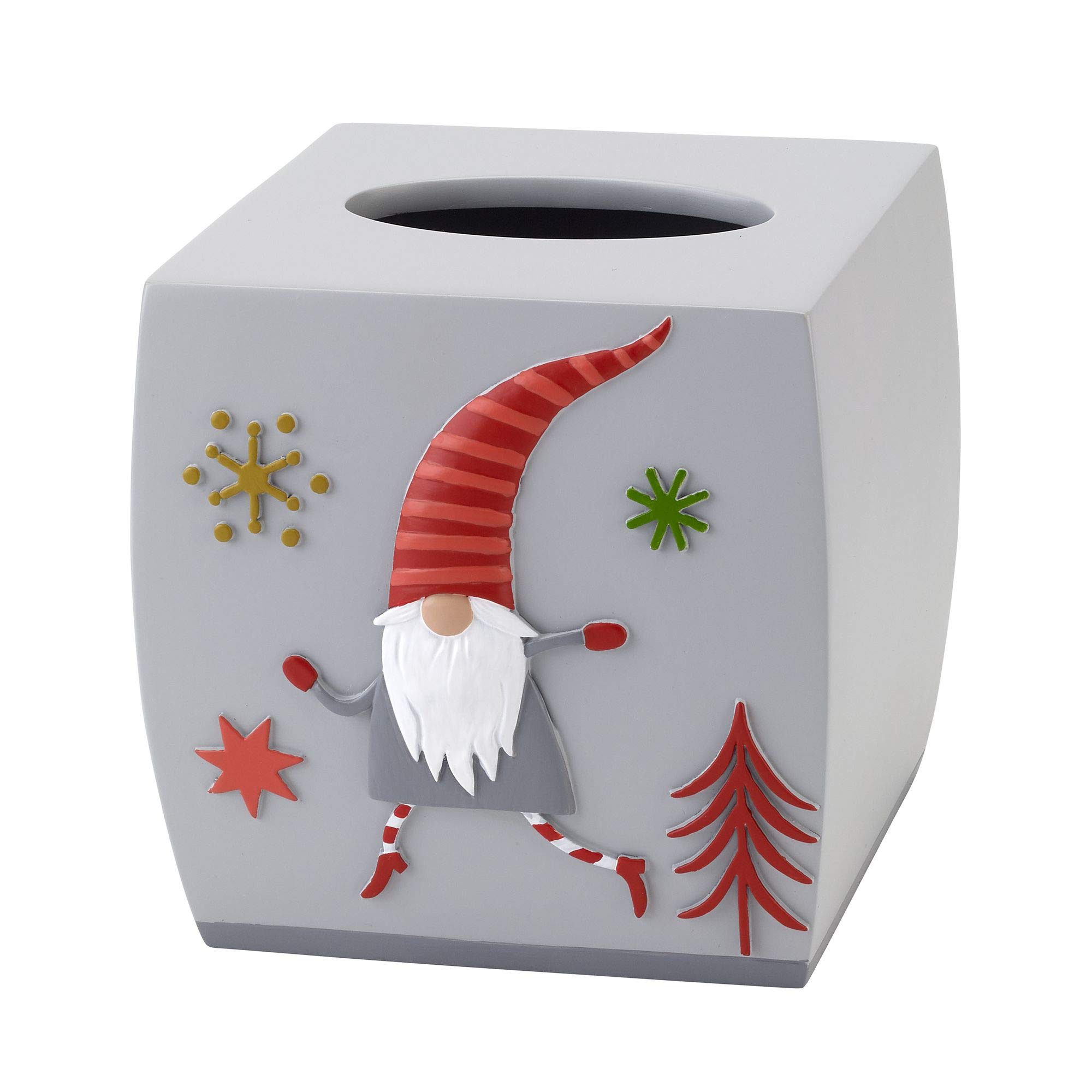 Avanti Linens Holiday Tissue Box Cover - Christmas Gnomes Walk Collection Countertop Decor | Festive Home Accessories for Living Room, Bathroom & Holiday Table Settings
